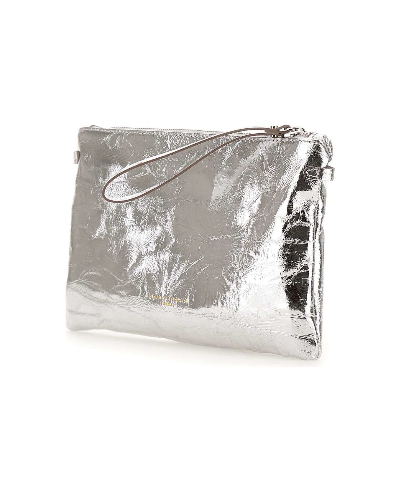 Gianni Chiarini "hermy" Leather Clutch Bag - SILVER クラッチバッグ