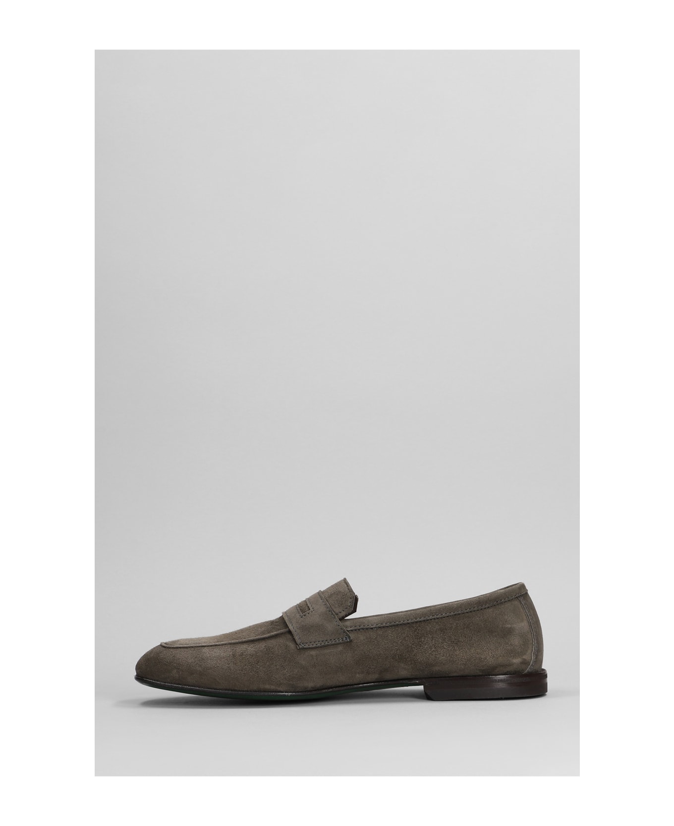 Green George Loafers In Taupe Suede - taupe