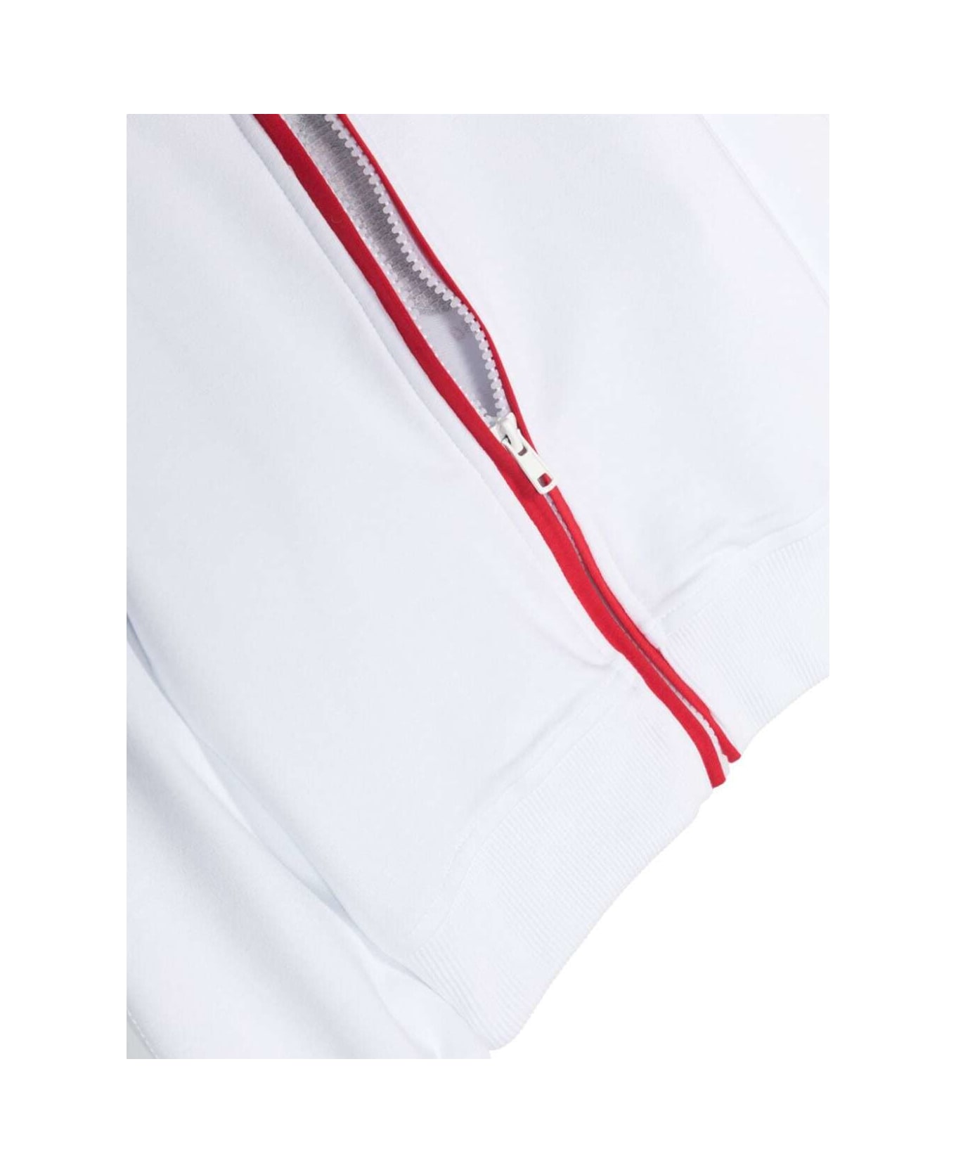 Monnalisa White Sweatshirt With Strawberry Detail At The Back In Stretch Cotton Girl - White ニットウェア＆スウェットシャツ