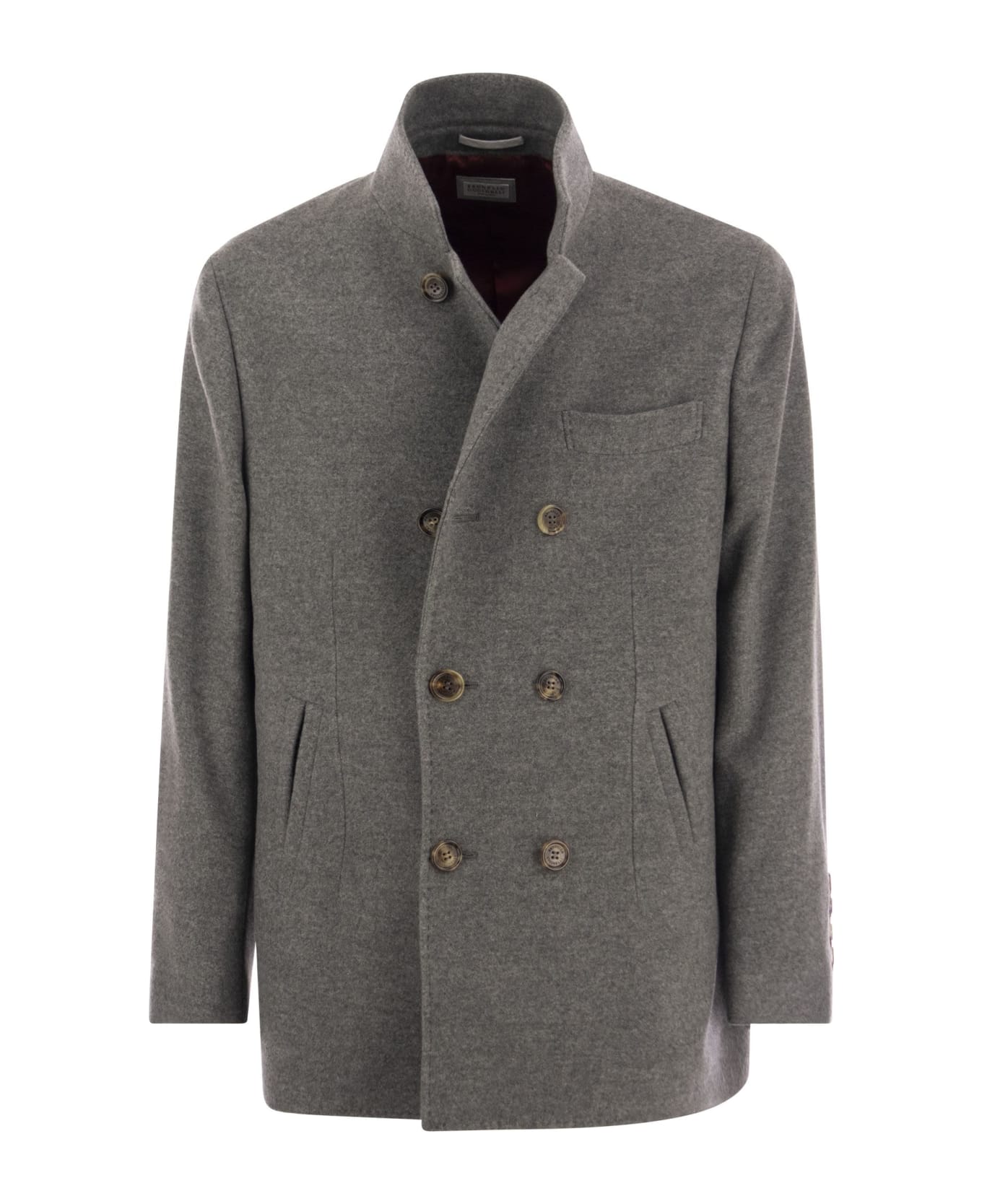 Brunello Cucinelli Lightweight Water-resistant Cashmere Pea Coat ...