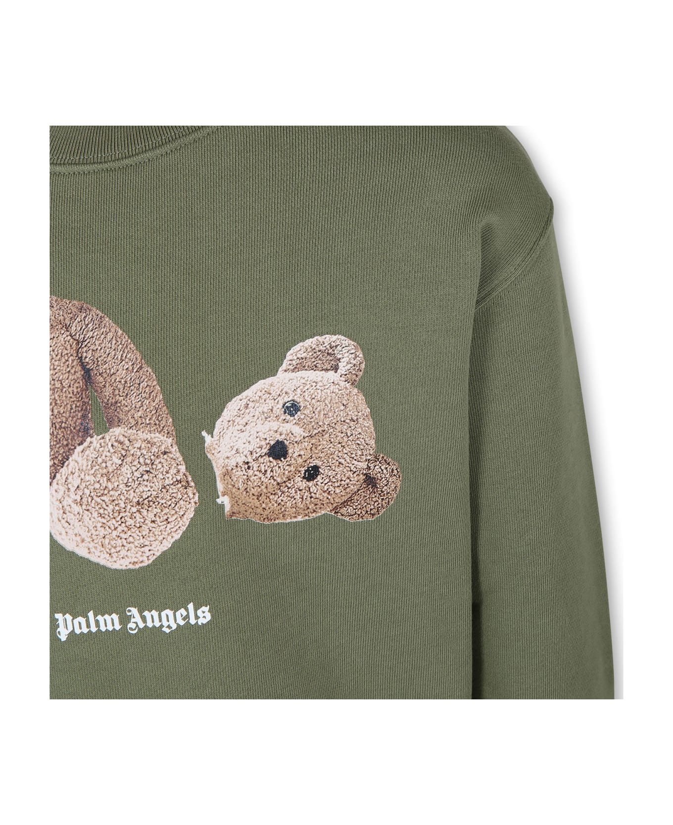 Palm Angels Green Sweatshirt For Boy With Bear - Green ニットウェア＆スウェットシャツ