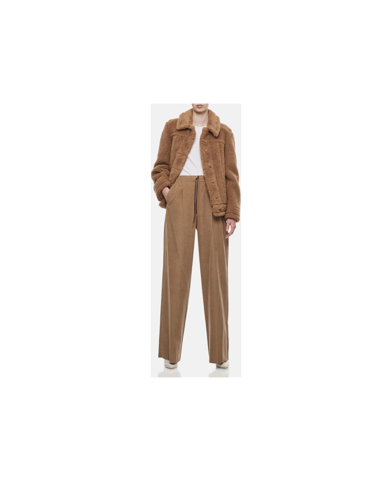 Max Mara Getto Velvet Trousers - Brown ボトムス