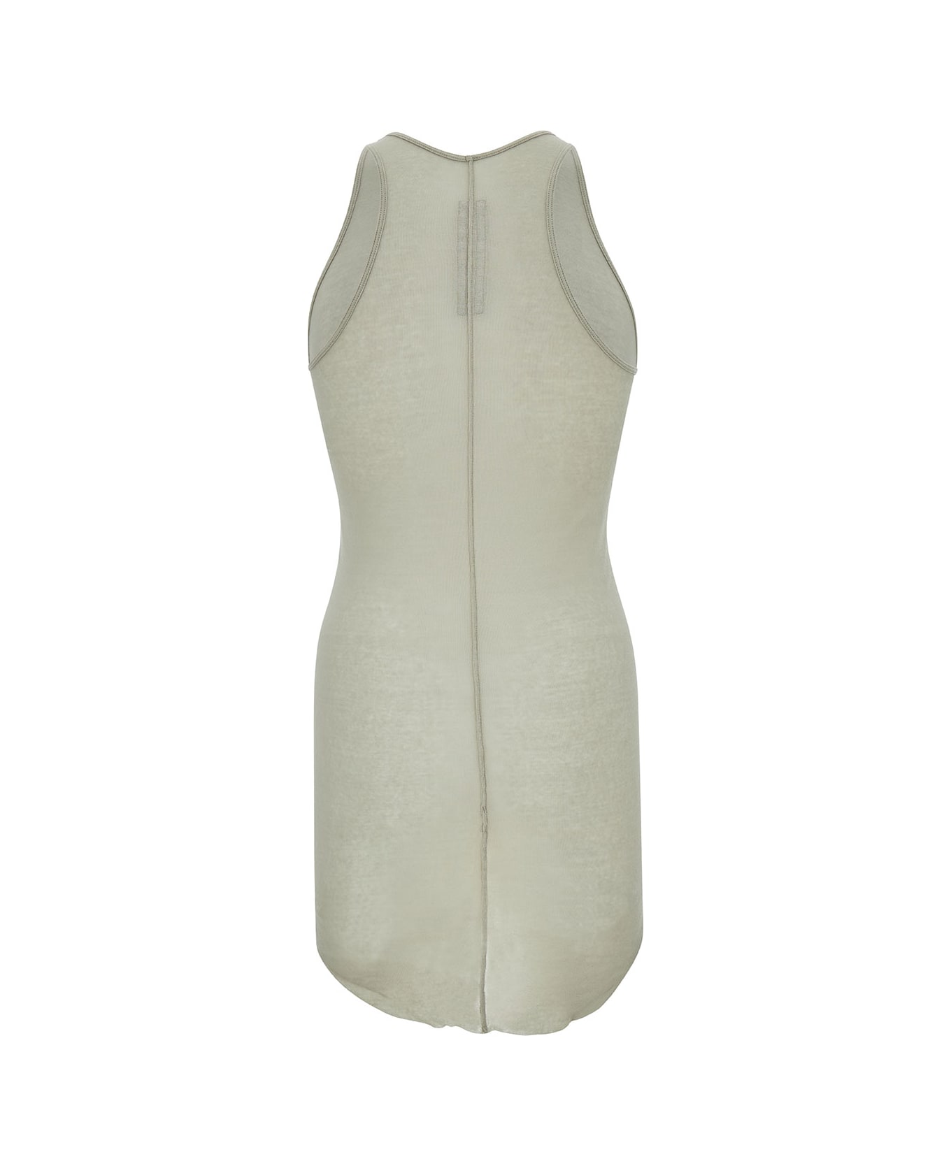 Rick Owens Grey Tank Top With Curved Hem In Cotton Man - Grey