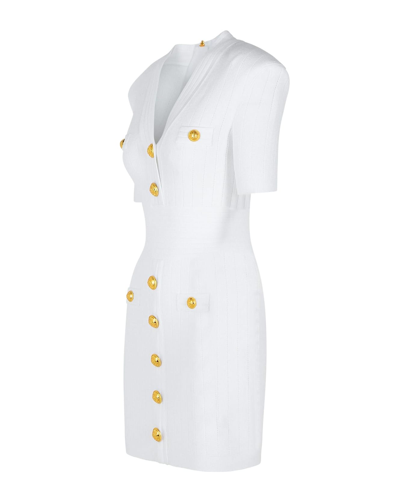 Balmain White Viscose Blend Dress - White