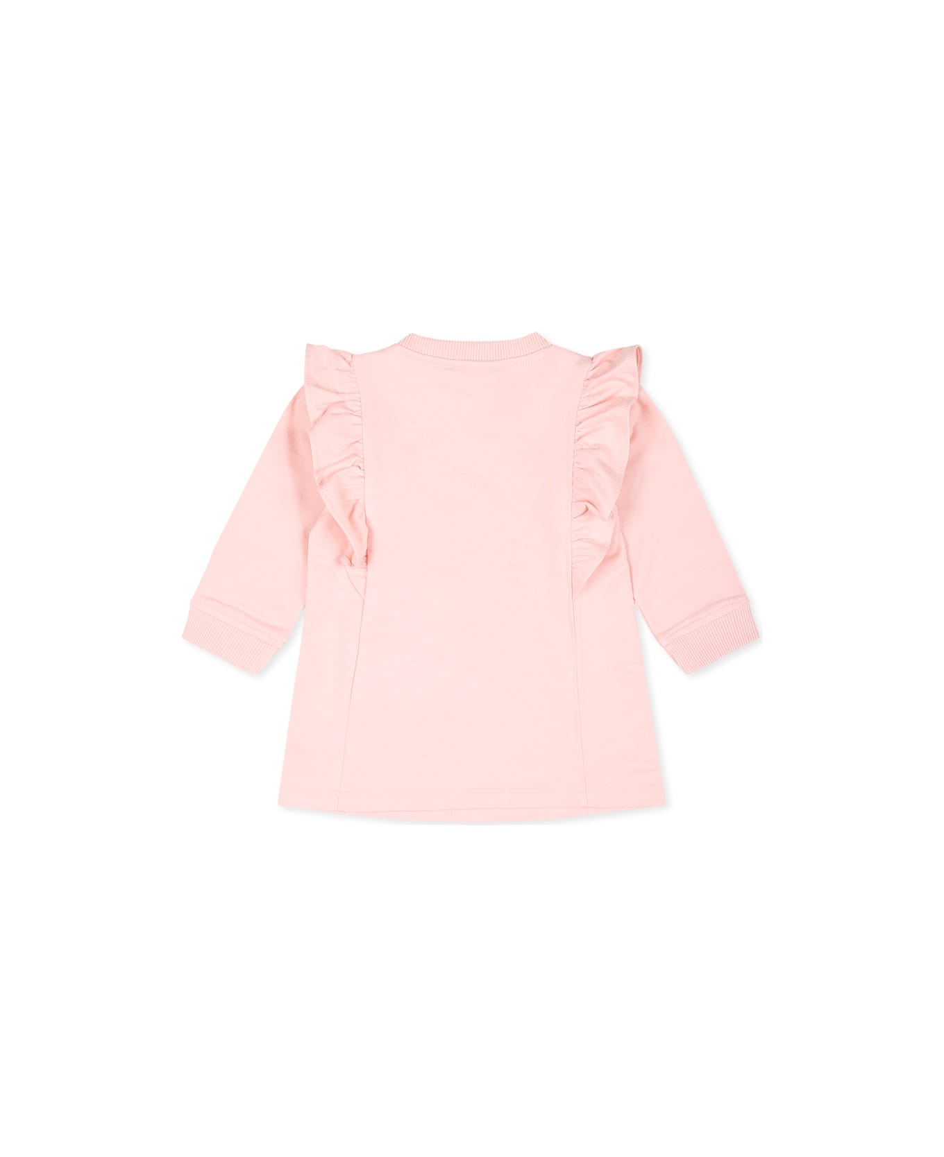 Moschino Pink Dress For Girl With Teddy Bear And Hearts - Pink