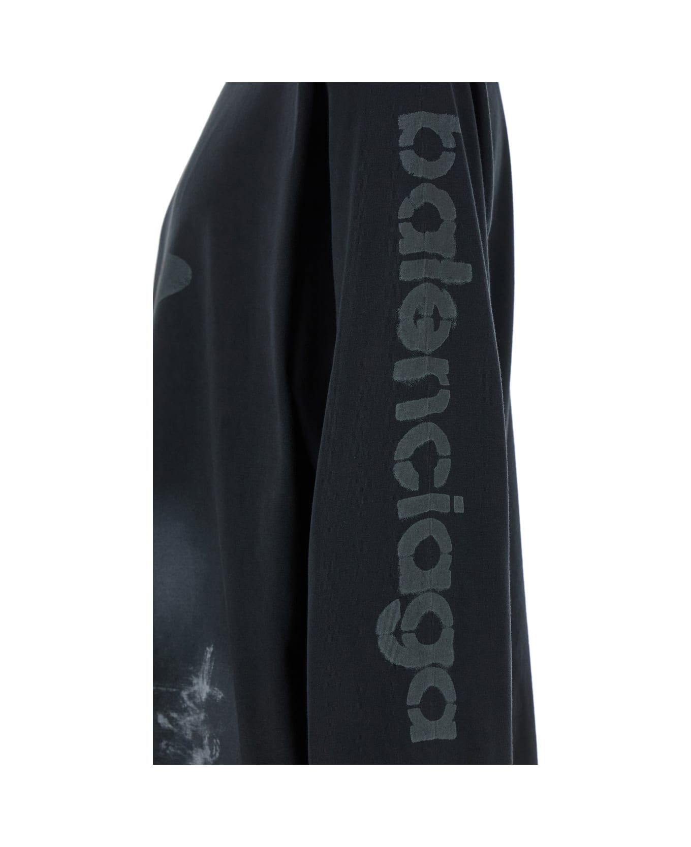 Balenciaga Logo Printed Long-sleeve T-shirt - FADEDBLACK