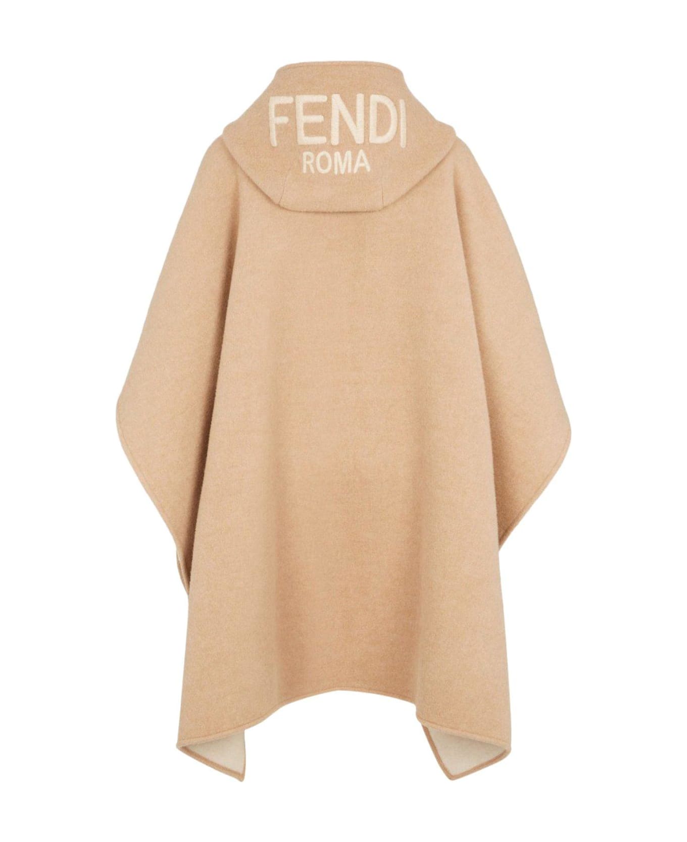 Fendi Logo Embroidered Cape Jacket - Miele Dark