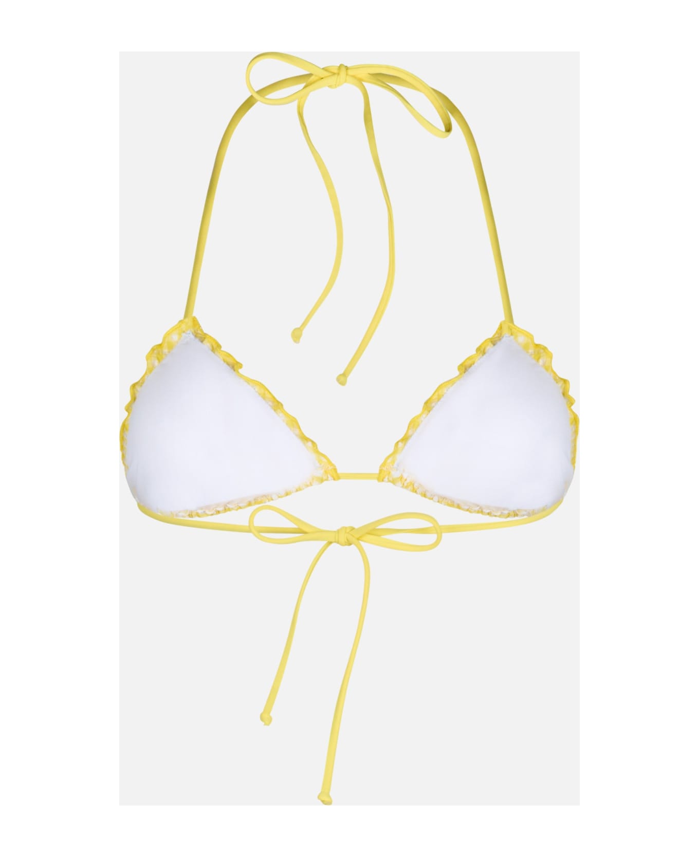 MC2 Saint Barth Woman Seersucker Classic Triangle Beach Top Sagittarius - YELLOW