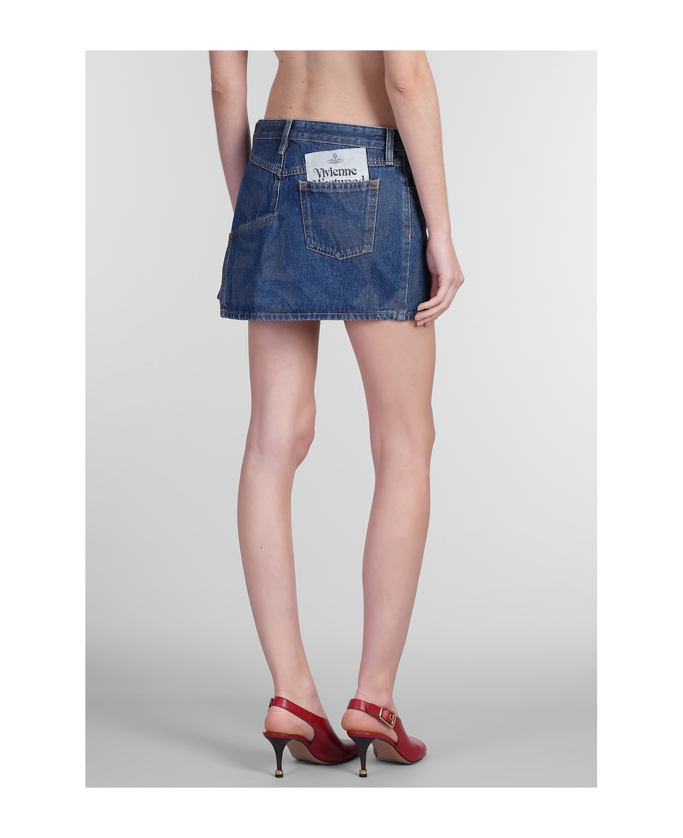 Vivienne Westwood Foam Skirt In Blue Cotton - blue