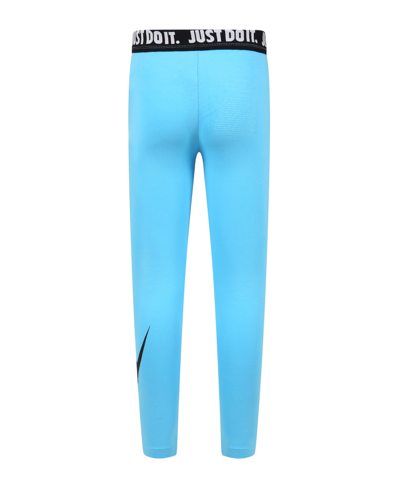 Nike Light Blue Trousers For Girl With Log And "just Do It" Writing - Light Blue