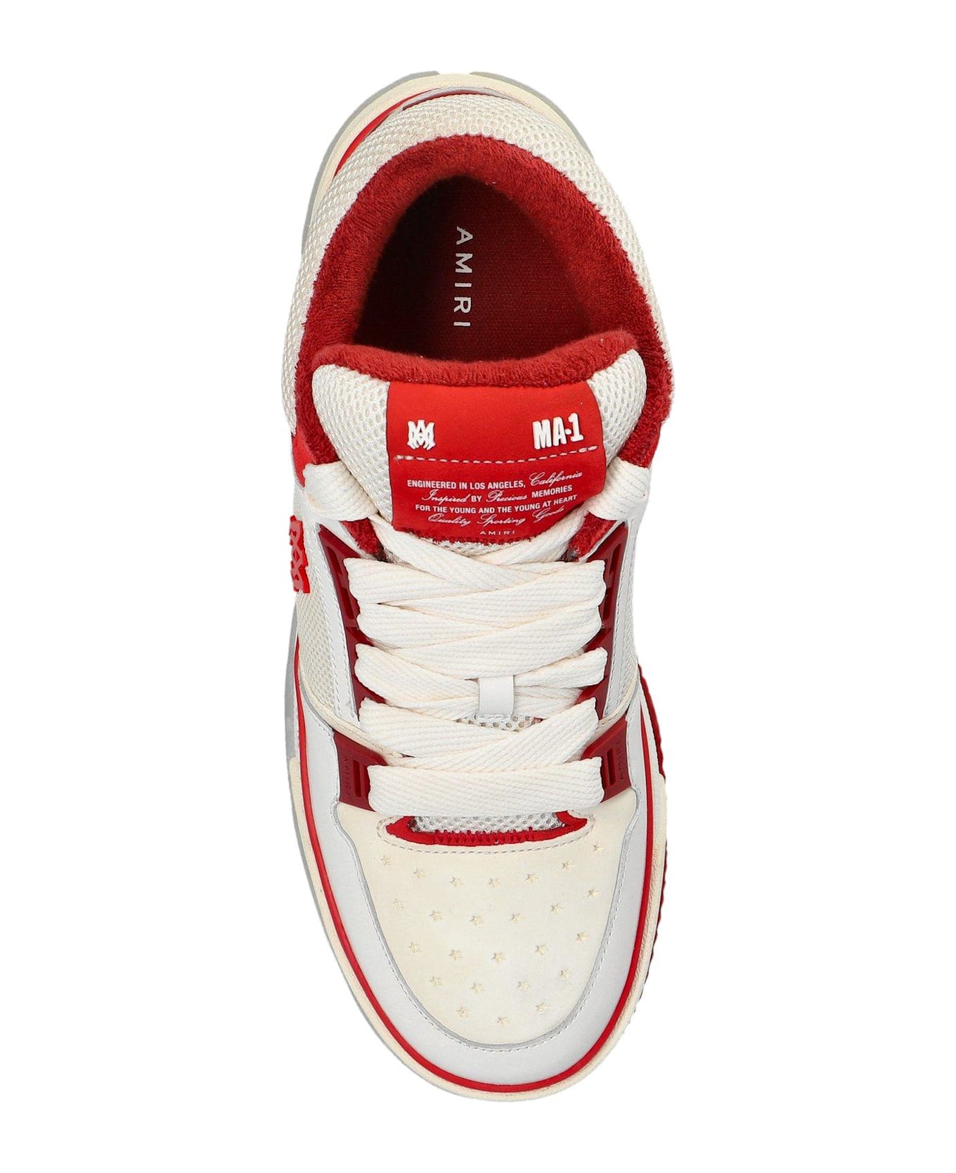 AMIRI Ma-1 Lace-up Sneakers - WHITE/RED