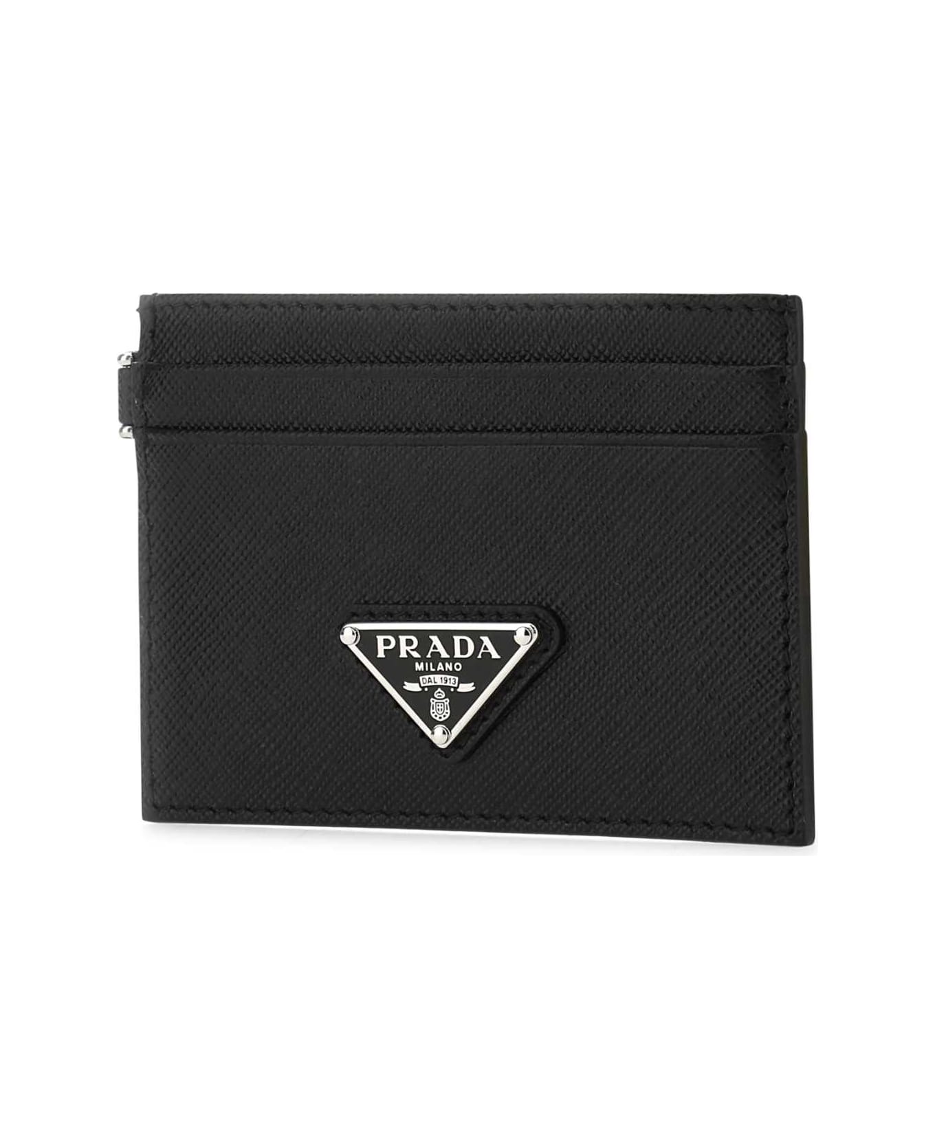 Prada Black Leather Card Holder - F0002