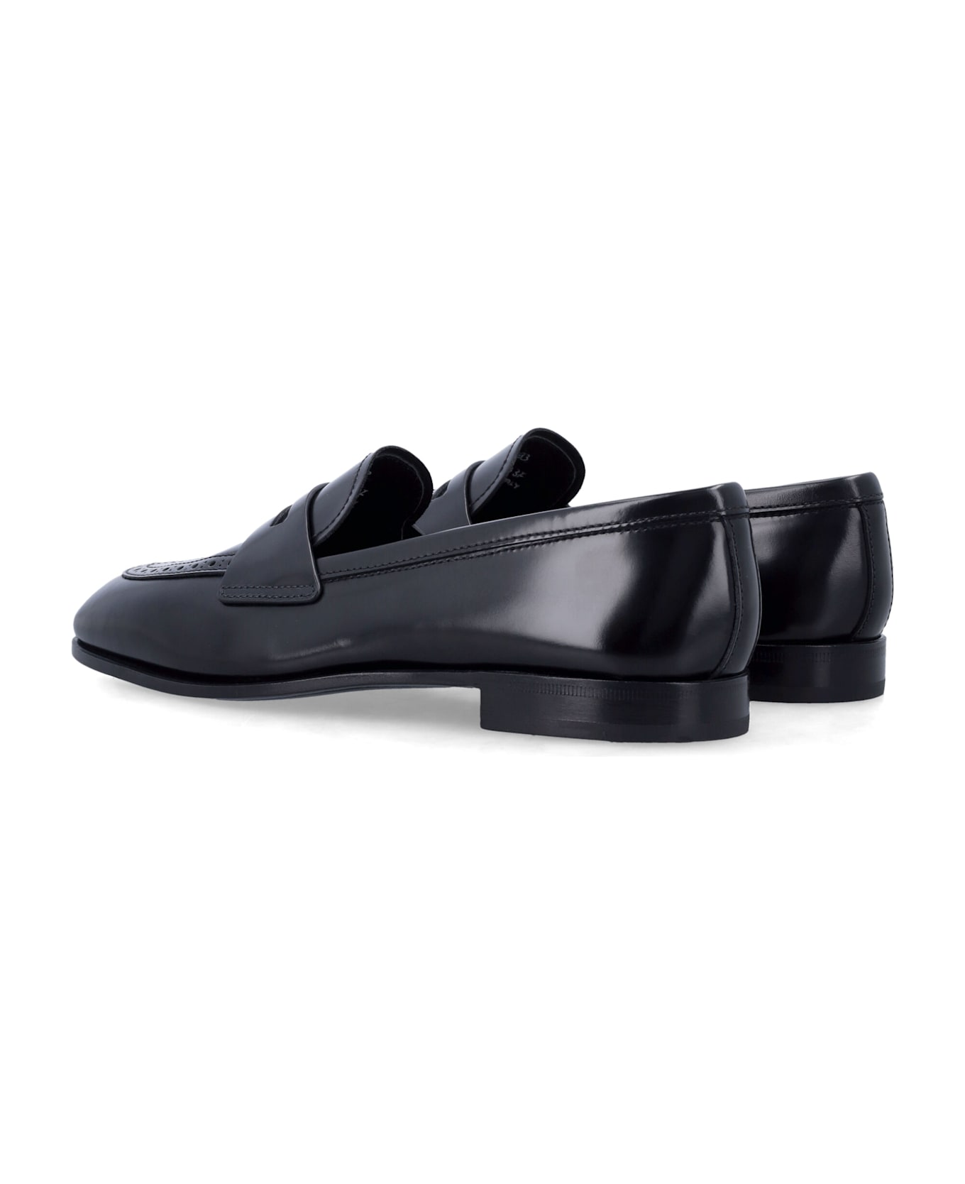 Church's Church S Onyx Fumé Polished Leather Loafer - BLACK