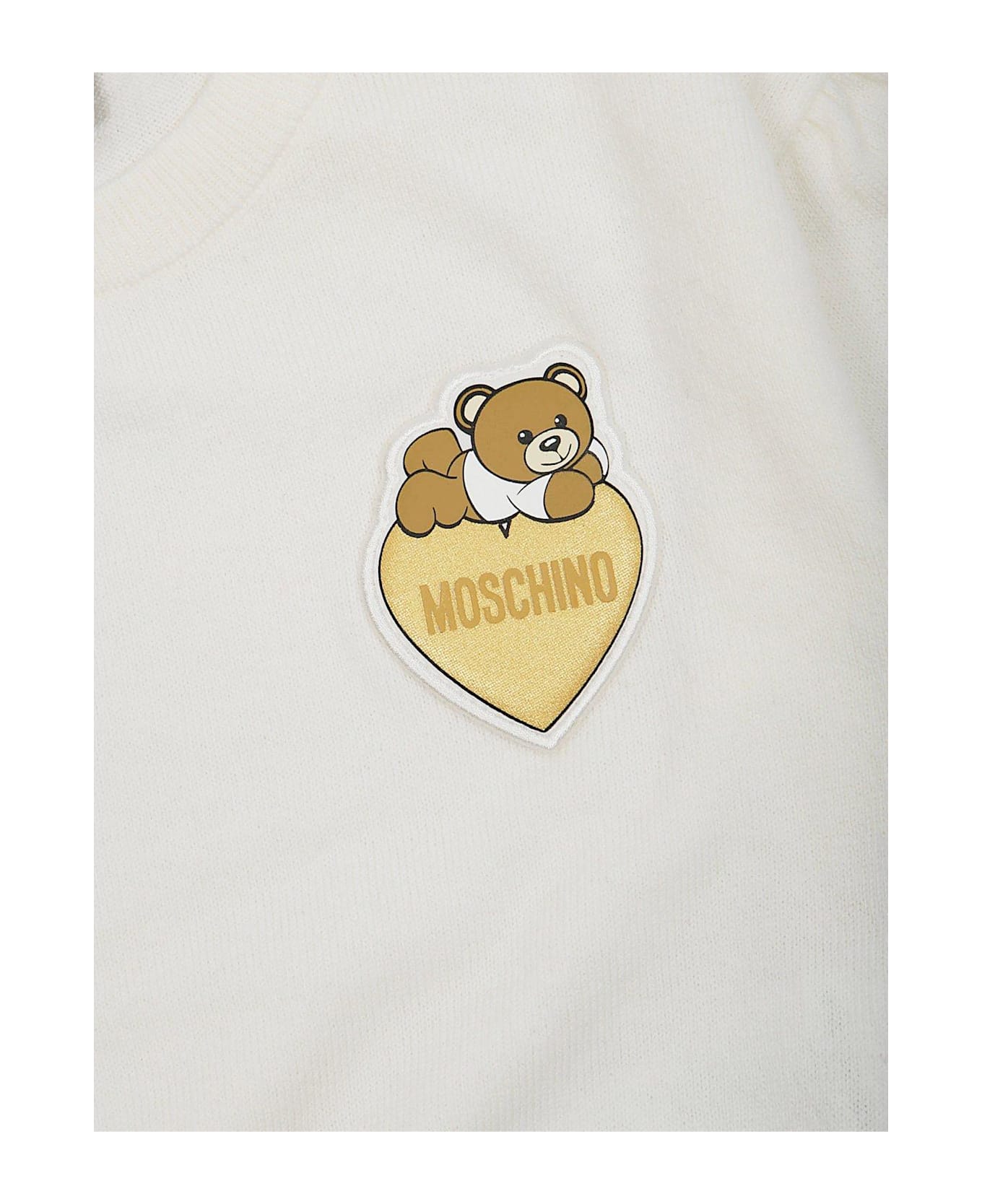Moschino Teddy Bear Patch Crewneck Jumper - Bianco