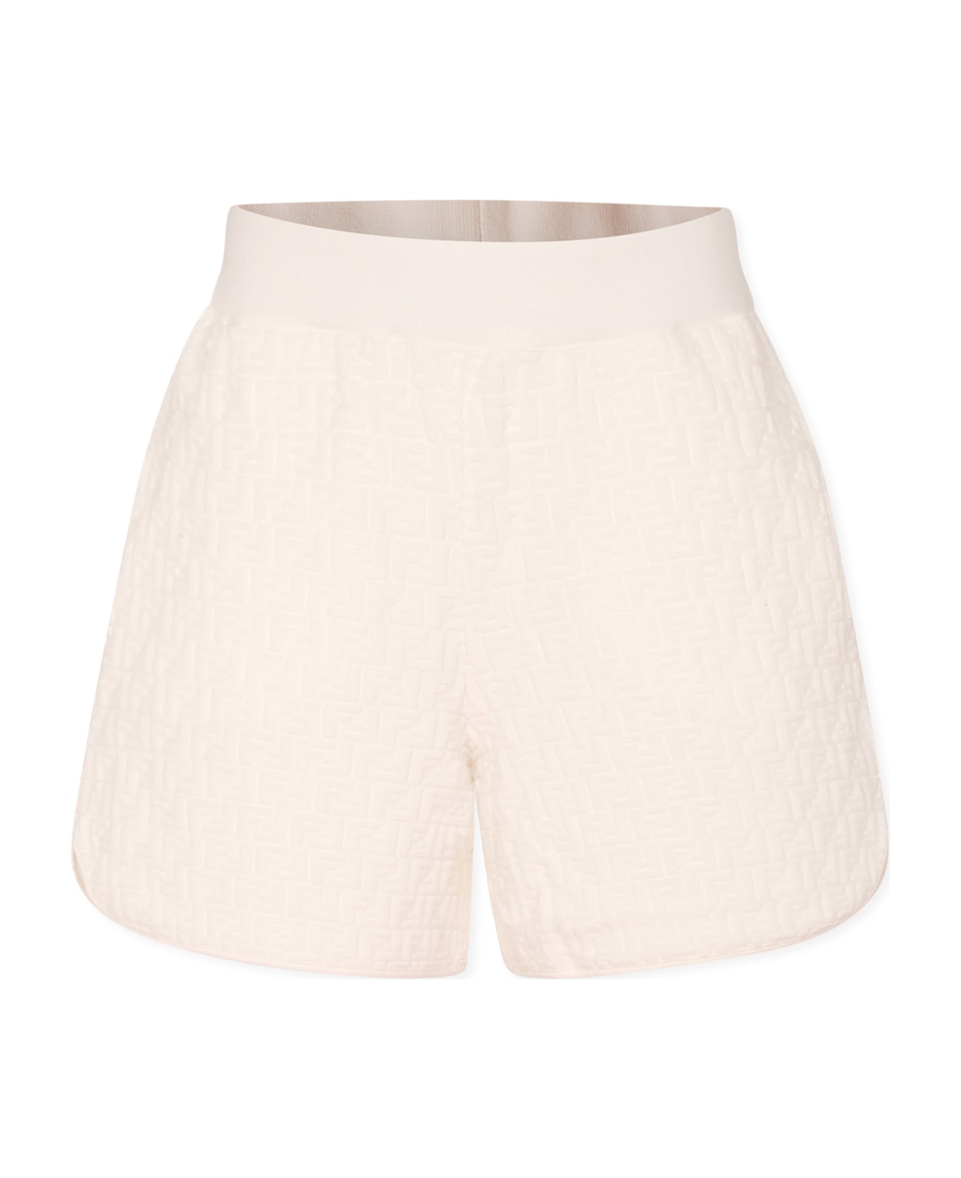 Fendi White Shorts For Boy With Ff - White