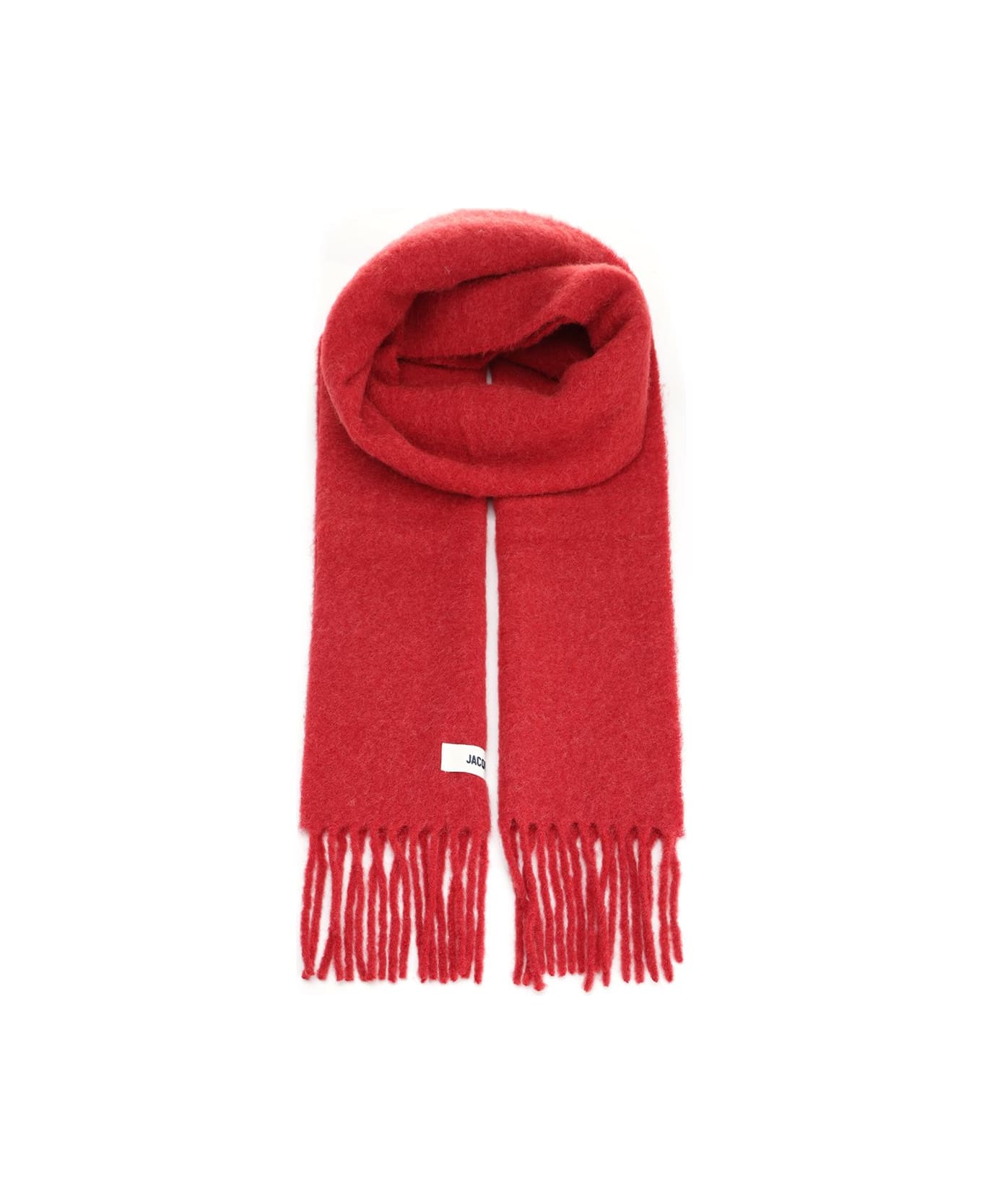 Jacquemus Wool Blend Scarf - Dark red