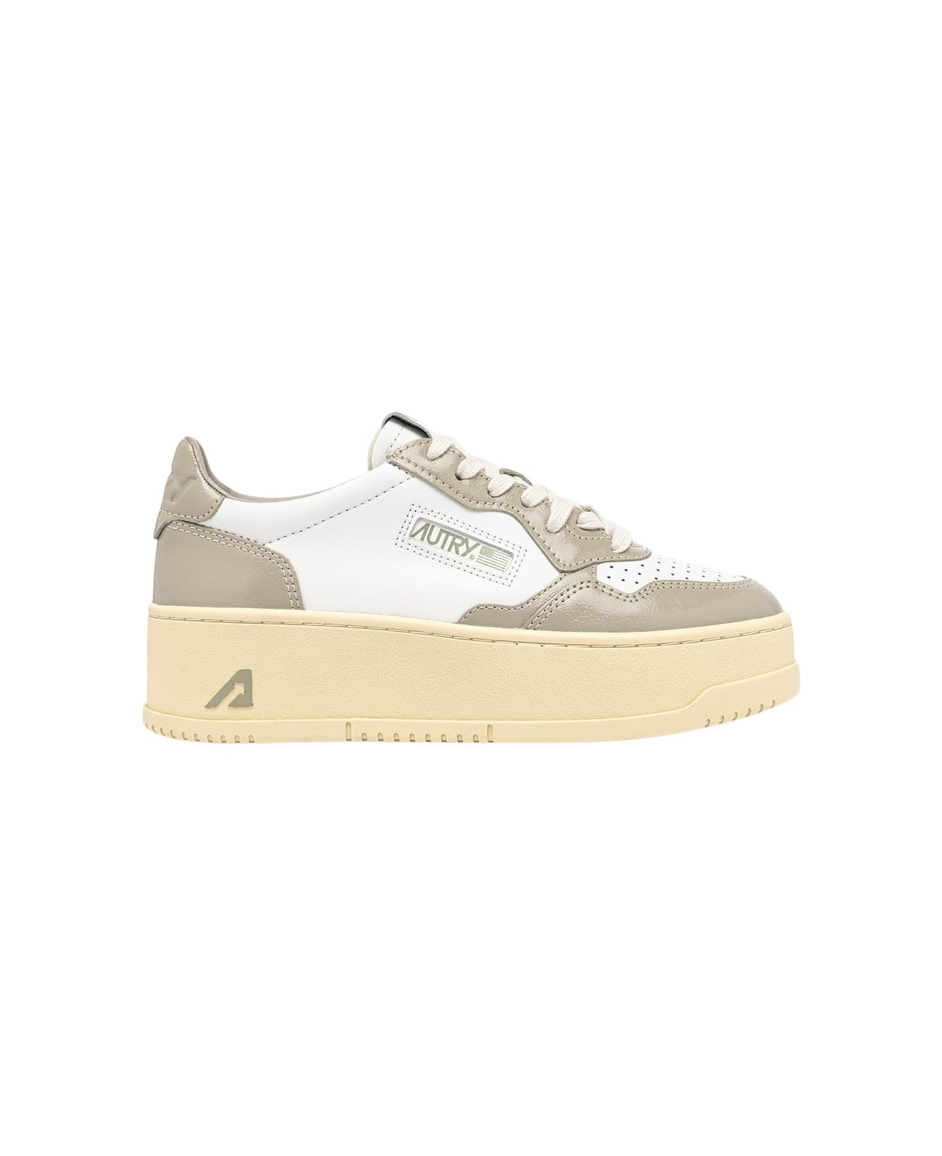 Autry Platform Low Lea Pat Wht Pltaupe - Wht Pltaupe