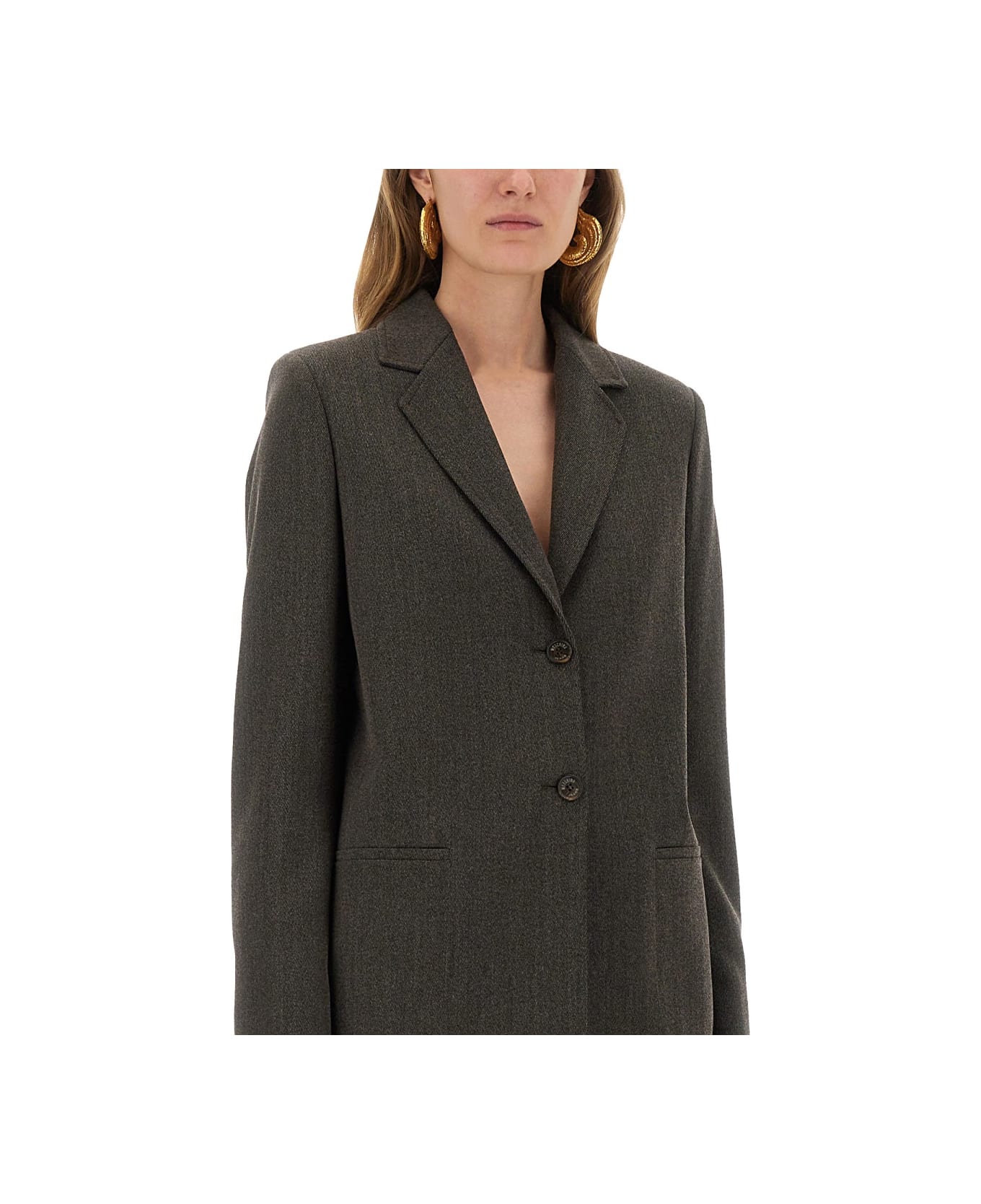 M05CH1N0 Jeans Wool Blend Jacket - BROWN