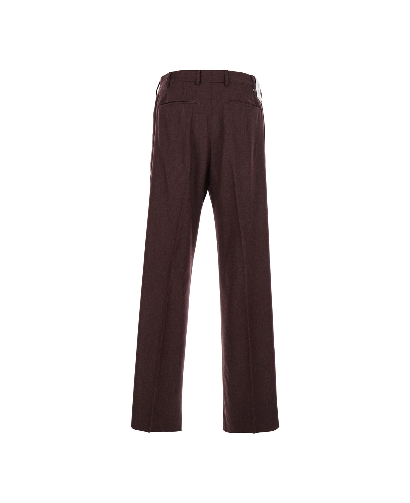 PT Torino Bordeaux Pants With High Waist And Pences On The Front In Wool Blend Stretch Man - Bordeaux