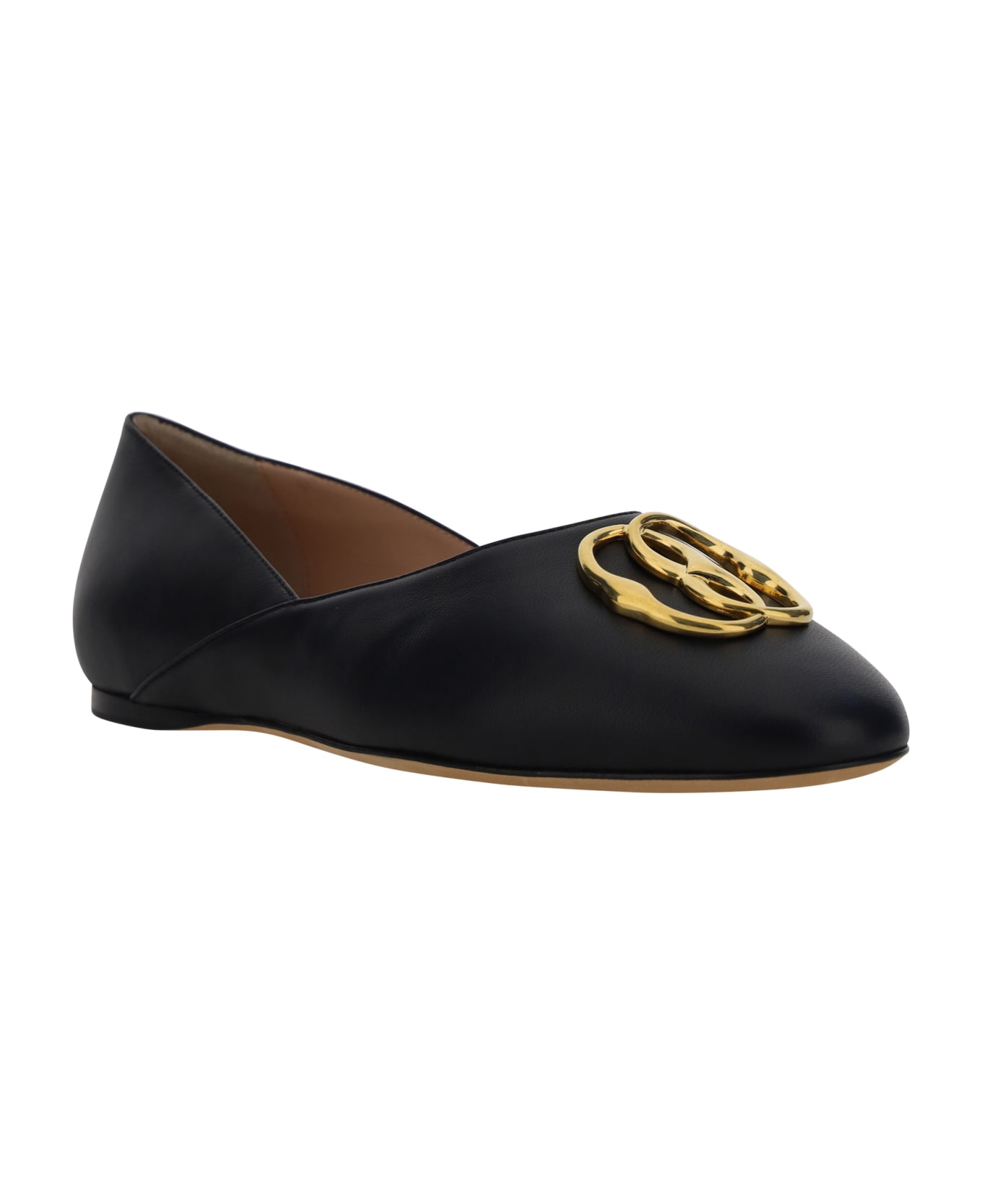 Bally Leather Ballerina Flats - Black