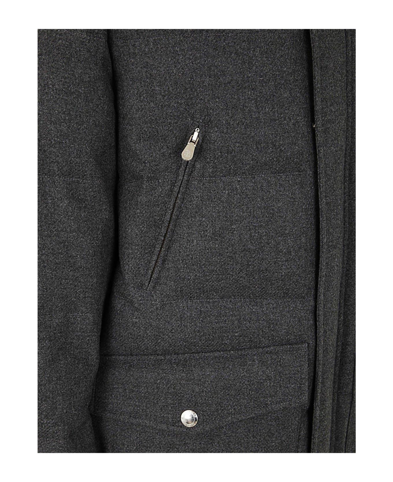 Brunello Cucinelli High-neck Padded Coat - Grey