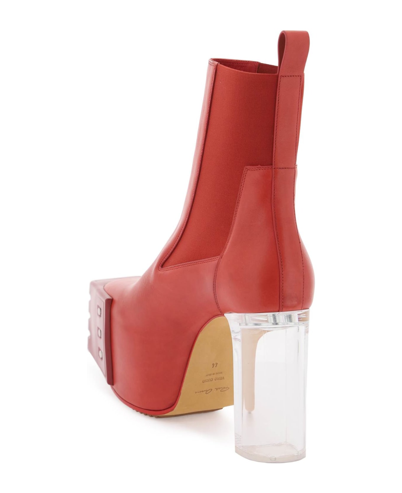 Rick Owens Luzor Grilled Ankle Boots - CARDINAL RED (Red)