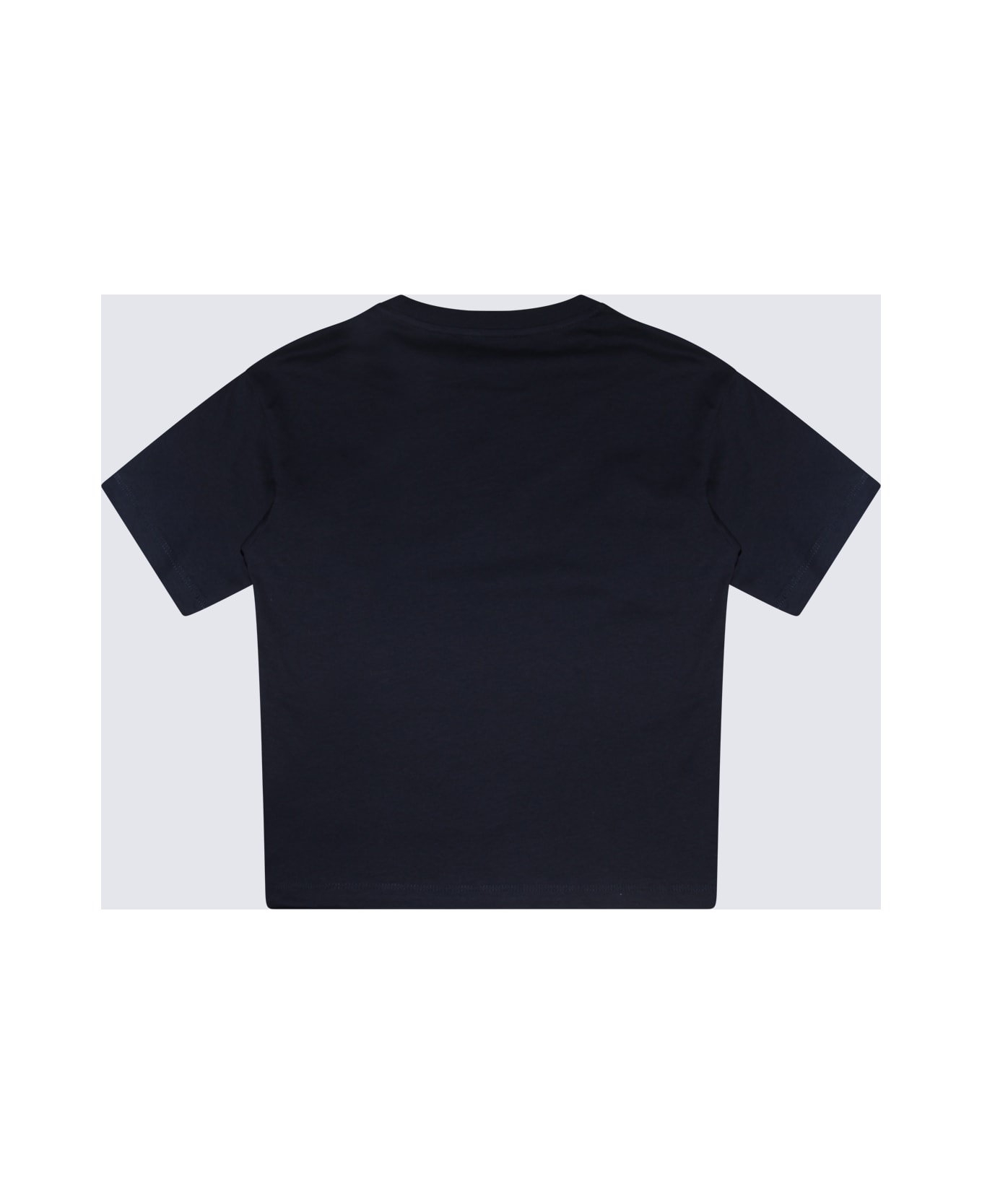 Balmain Navy Blue And White Cotton T-shirt - Slim Fit Velour Polo With Zip Neck