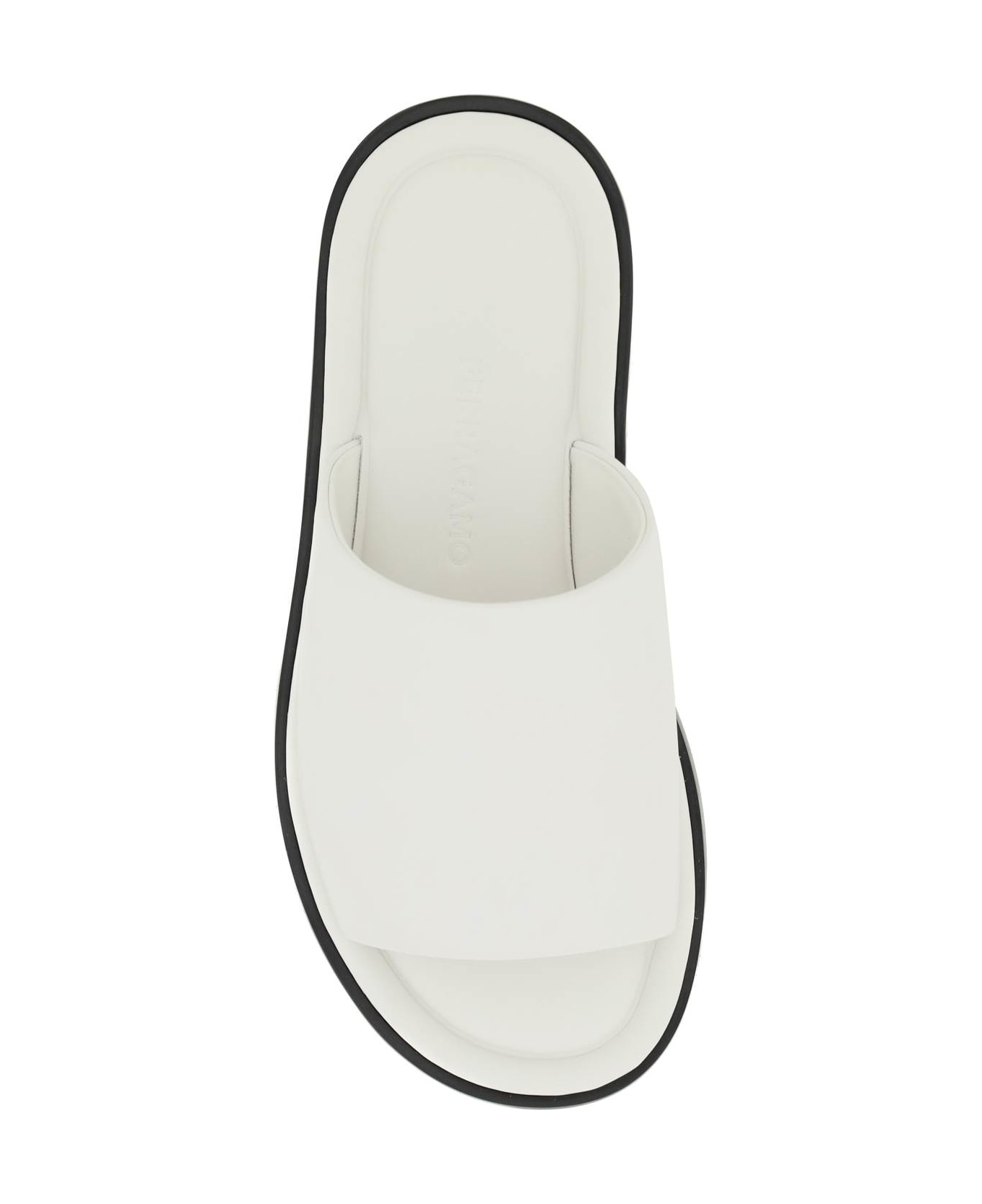 Ferragamo Leather Slides - WHITE