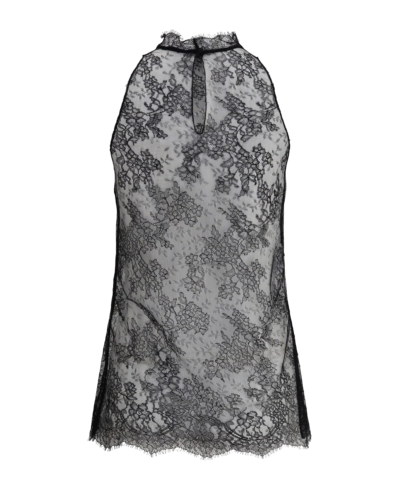 Alexander McQueen Sleeveless Black Lace Top
