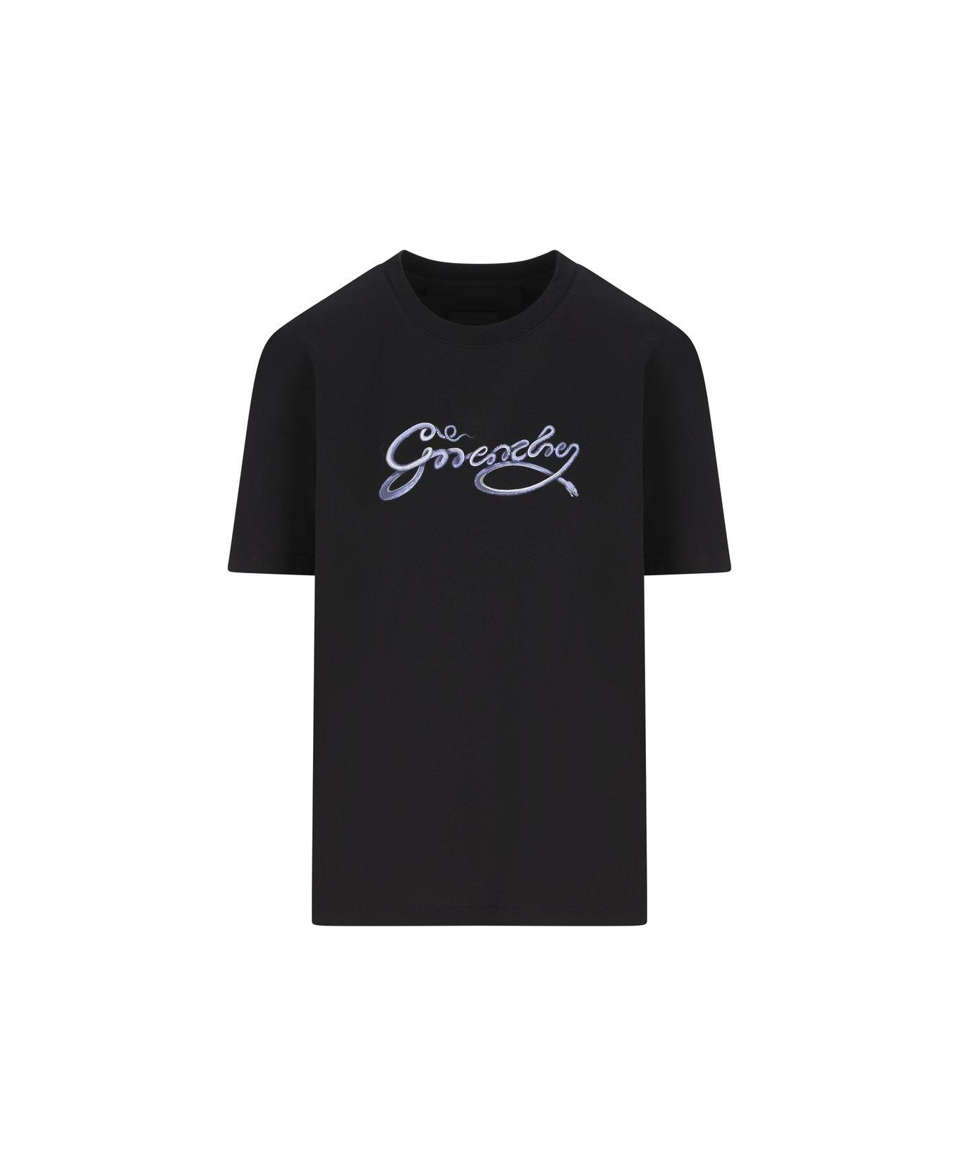 Givenchy Snake Logo Crewneck T-shirt - Black