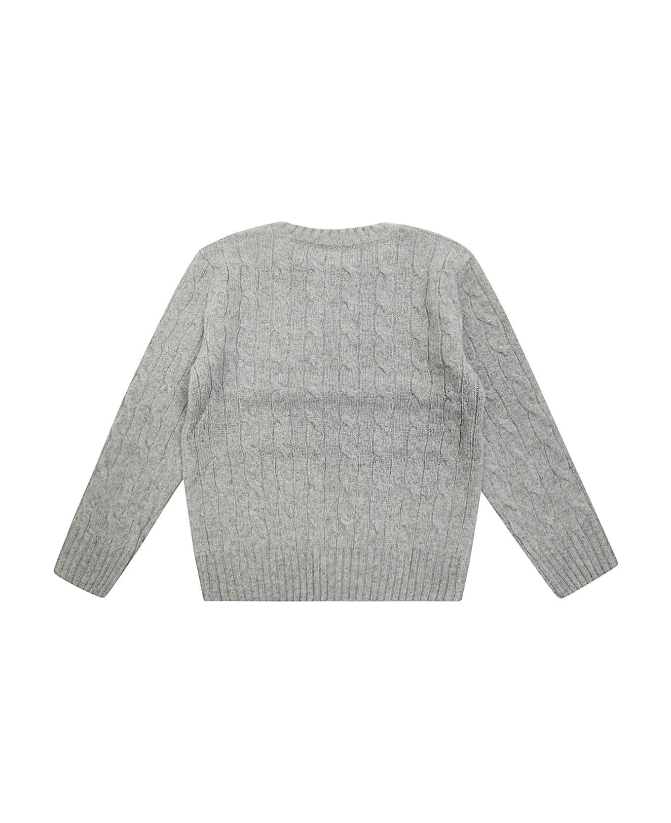 Ralph Lauren Logo Embroidered Long-sleeved Jumper - Grigio