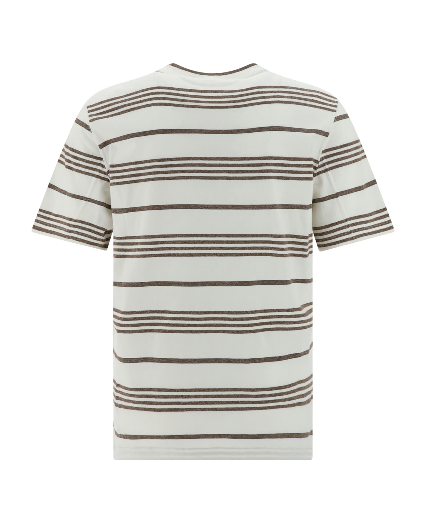 Brunello Cucinelli Cotton T-shirt - Off White/sigaro/grigio シャツ