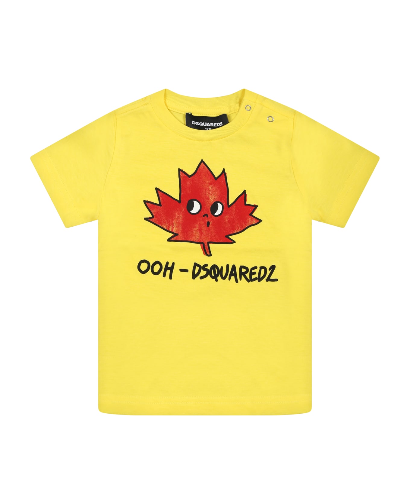 Dsquared2 Yellow T-shirt For Baby Boy With 3UP - Yellow