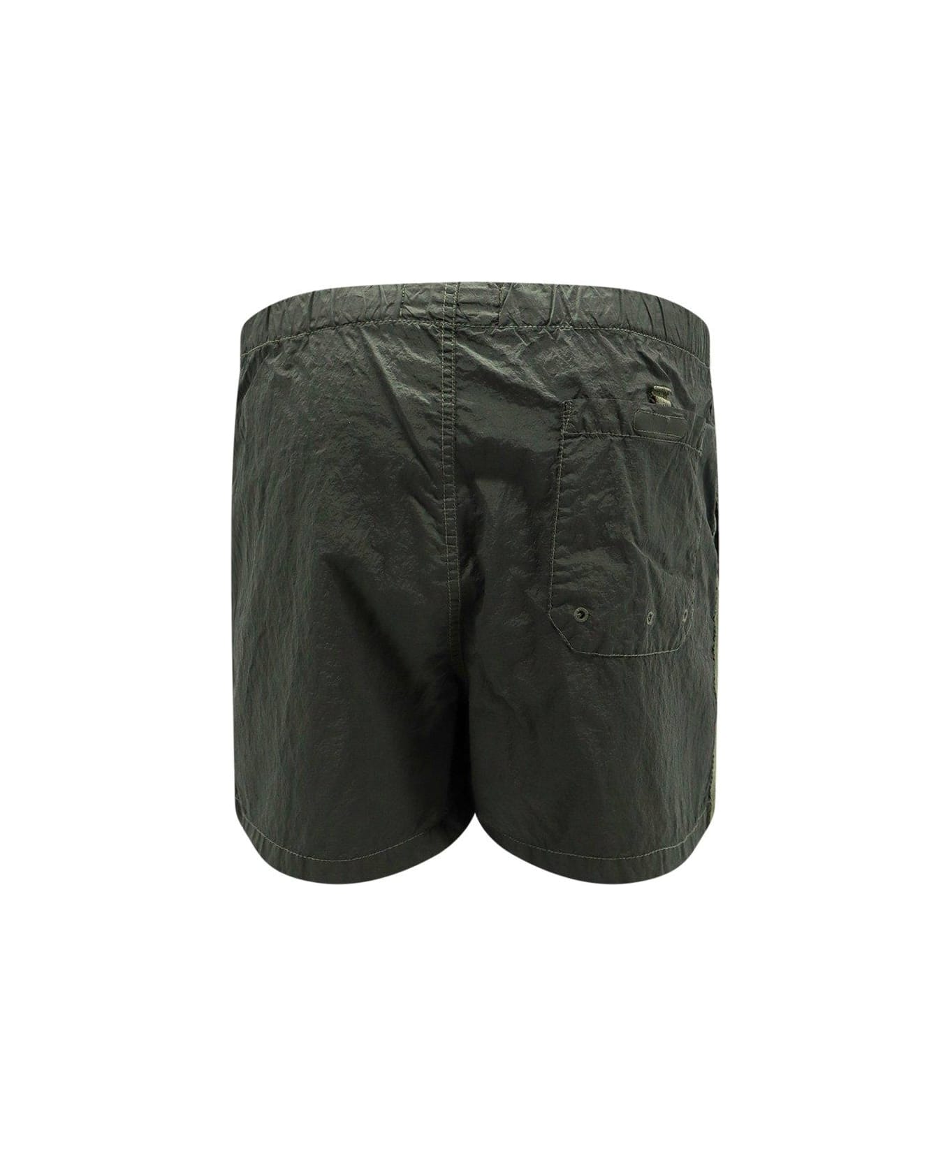 Stone Island Compass Patch Swim Shorts - Green ショートパンツ