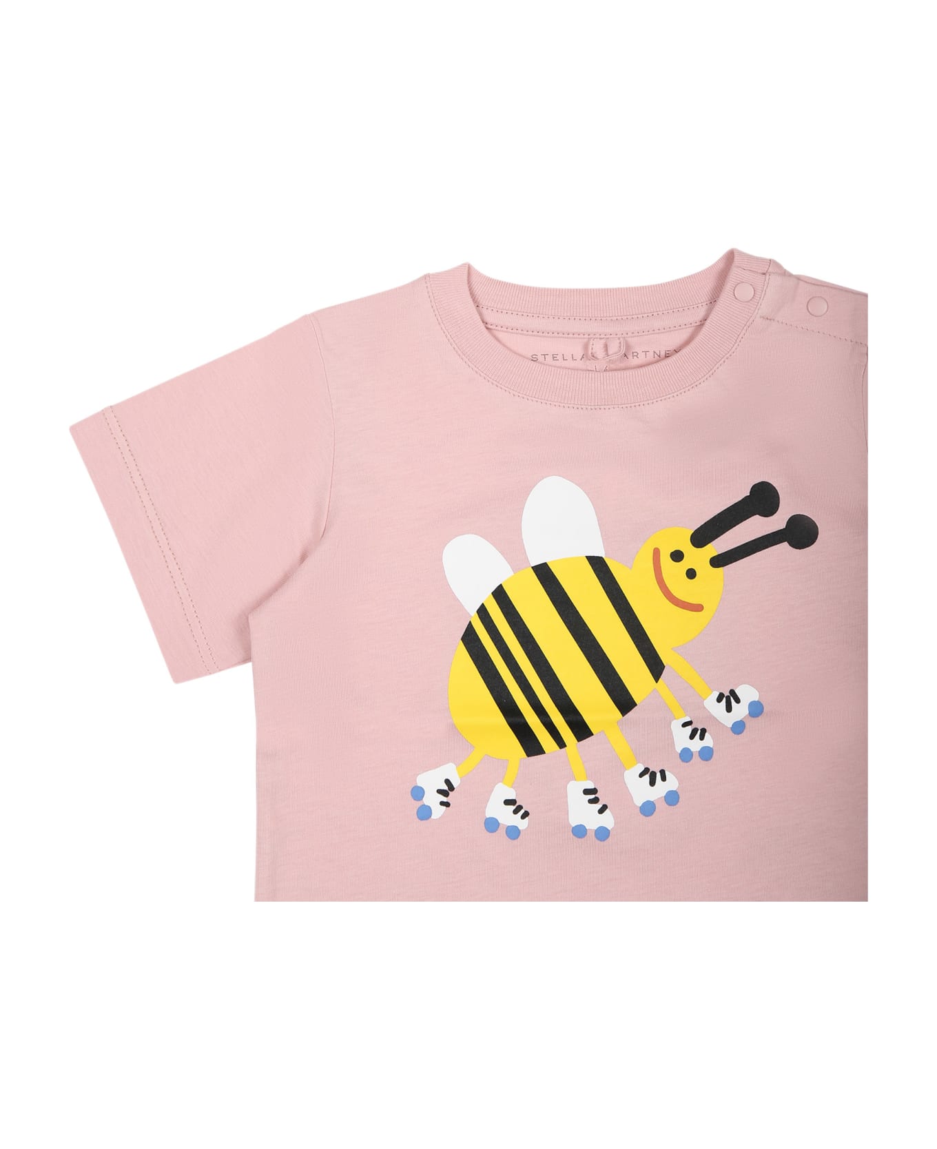 Stella McCartney Kids Pink T-shirt For Baby Girl With Bee - Pink Tシャツ＆ポロシャツ
