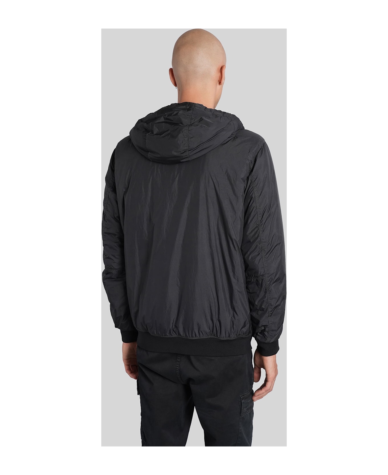 Stone Island Casual Jacket In Black Polyamide - black