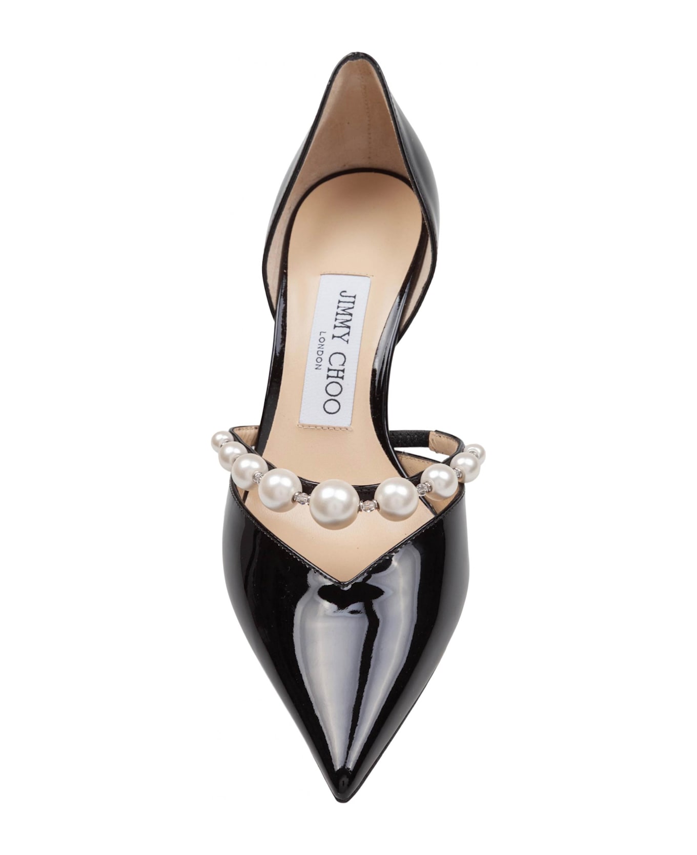 Jimmy Choo Aurelie 65 Patent Leather Pumps With Applied Pearls - Black/White