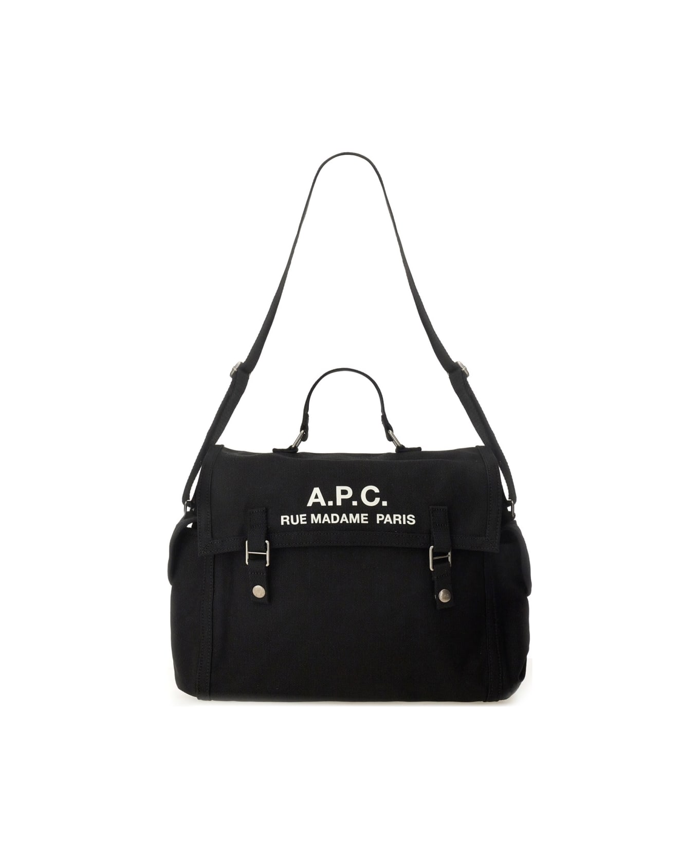 A.P.C. Shoulder Bag With Logo - BLACK