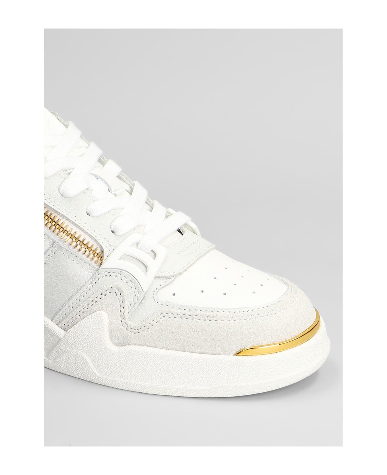 Giuseppe Zanotti Gz-ghost Sneakers In White Suede And Leather - white