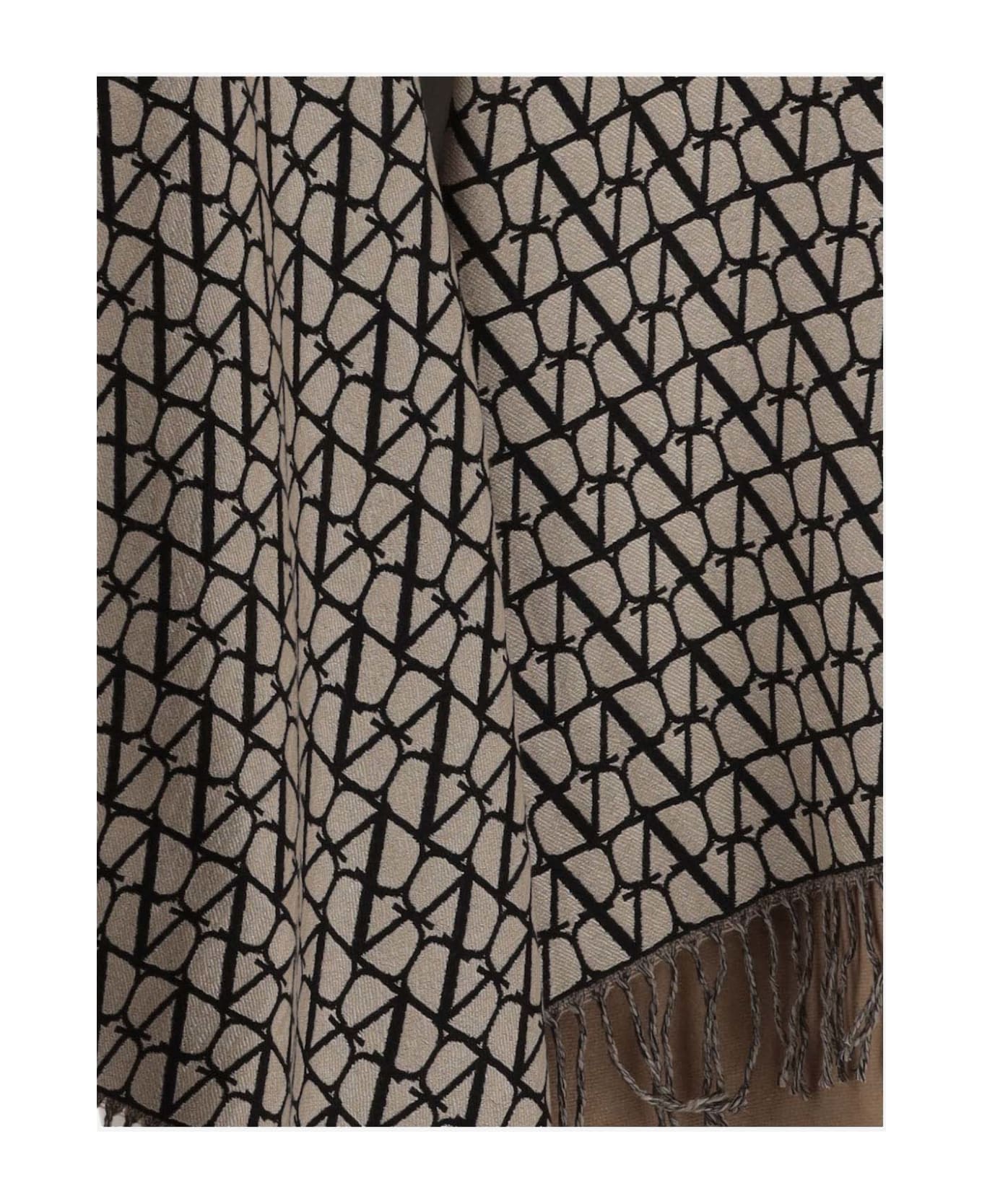 Wool Blend Iconographe Toile Poncho