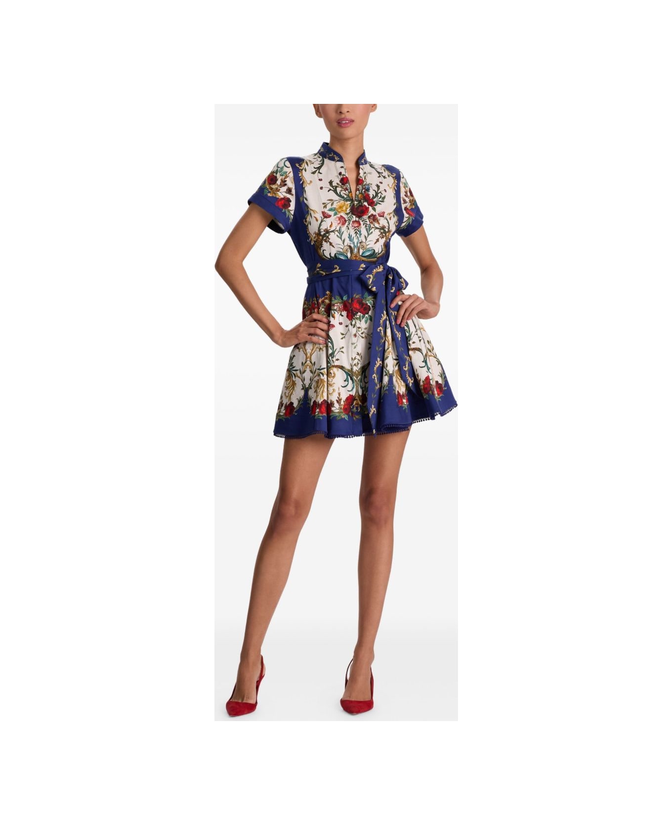 Alice + Olivia Printed Mini Dress - Blue