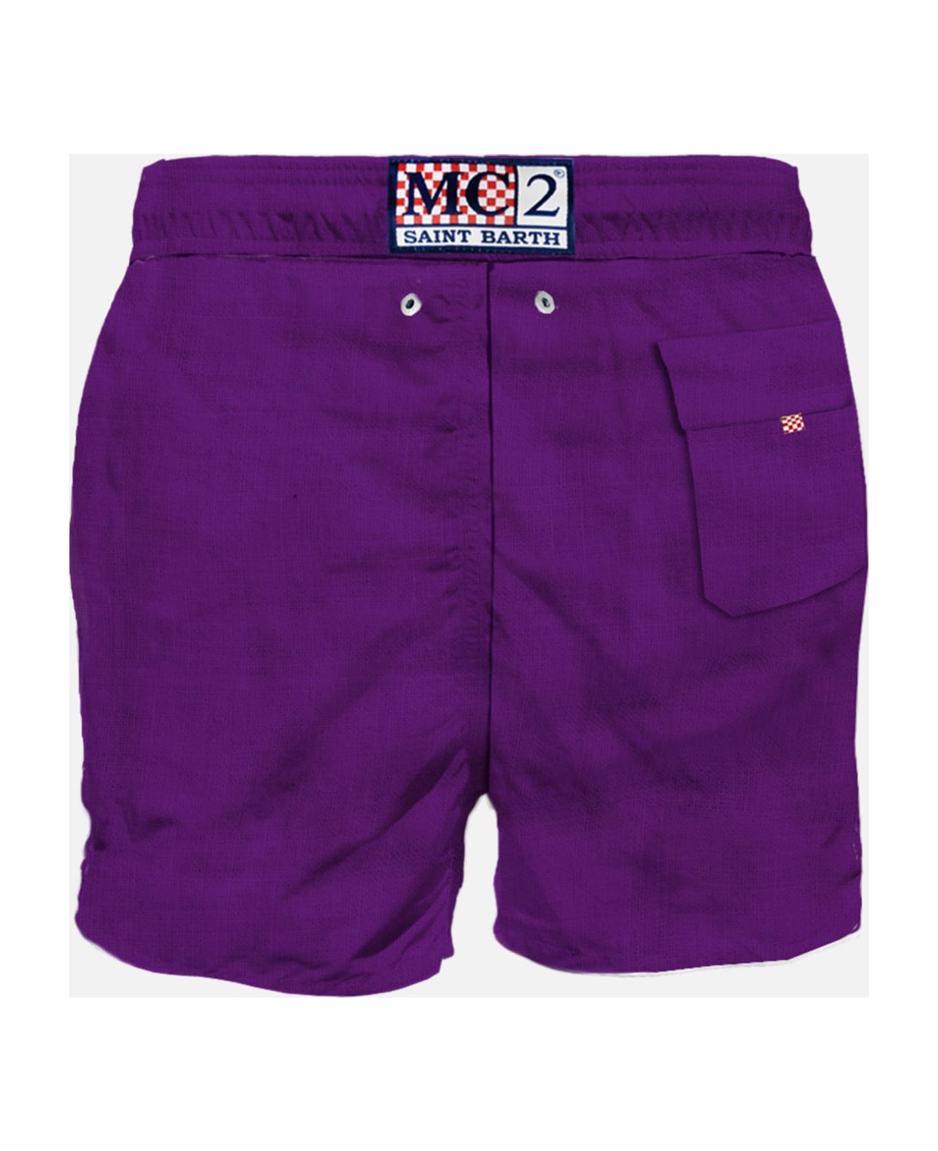 MC2 Saint Barth Man Purple Linen Swim Shorts - PINK