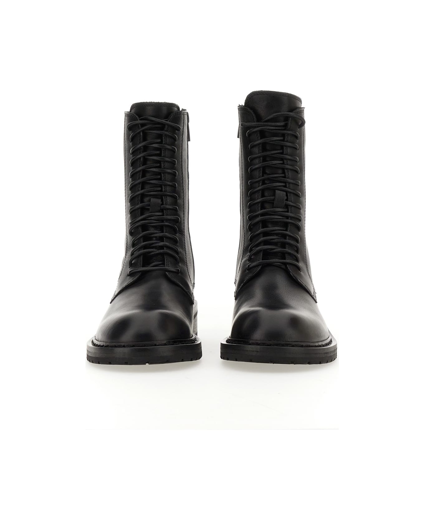 Ann Demeulemeester Leather Lace-up Boot - NERO