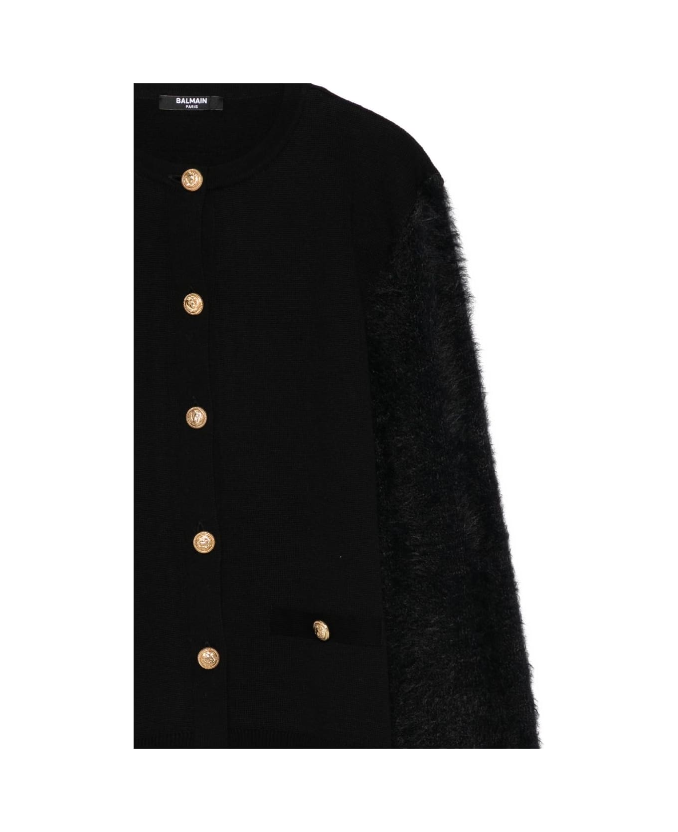 Balmain Kids Cardigan With Decoration - Black