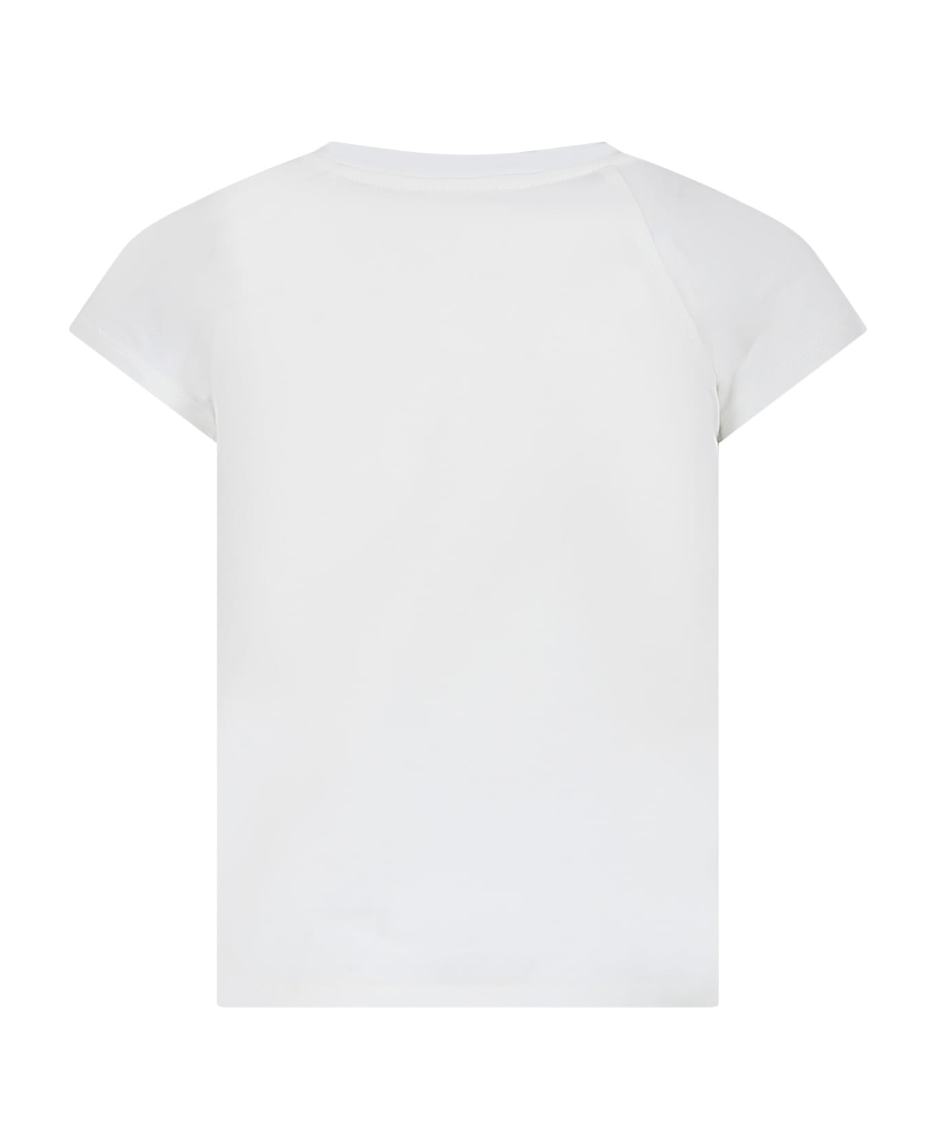 Bonpoint White T-shirt For Girl With Embroidery - WHITE
