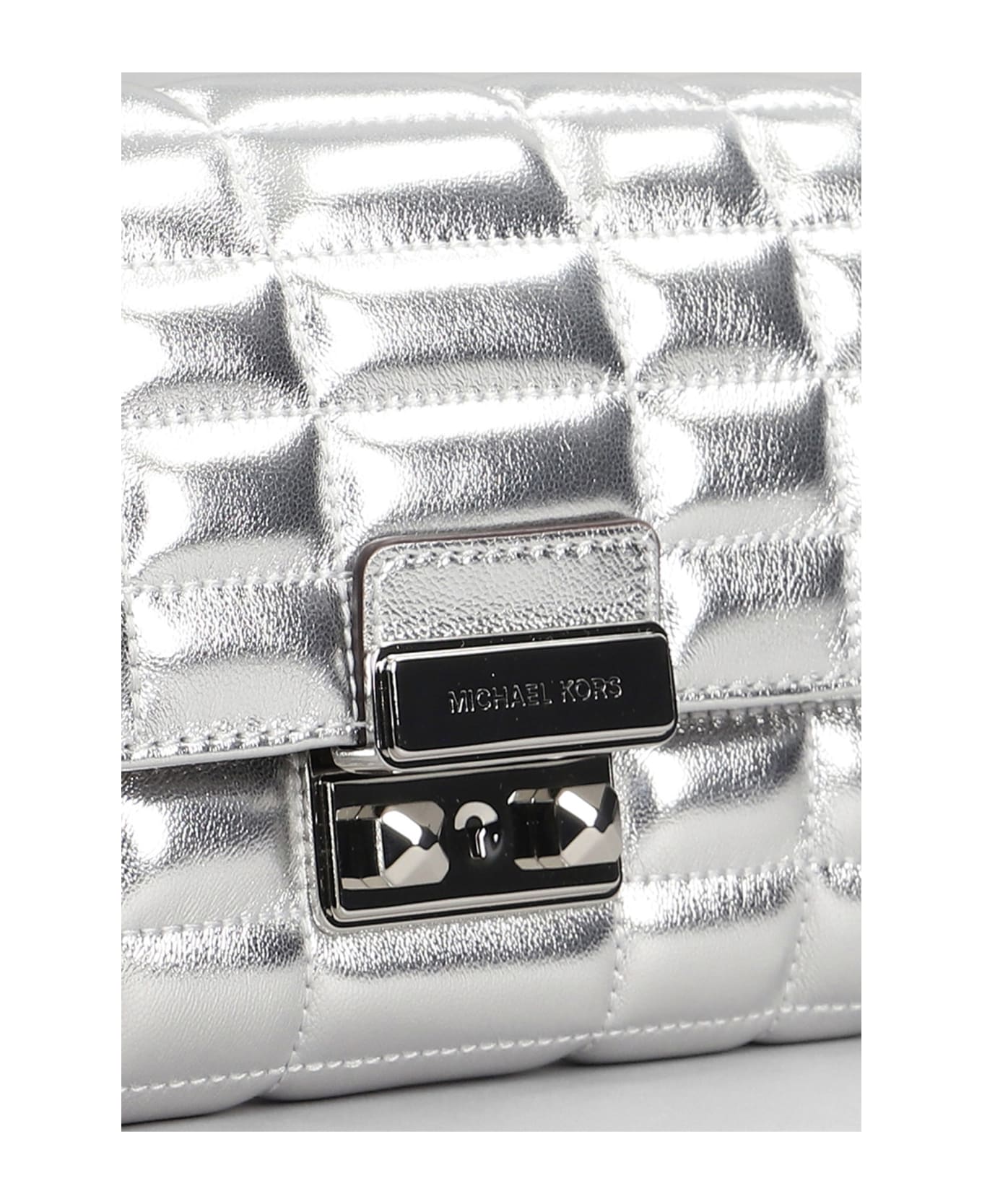 Michael Kors Tribeca Large Metallic Crossbody Bag - silver