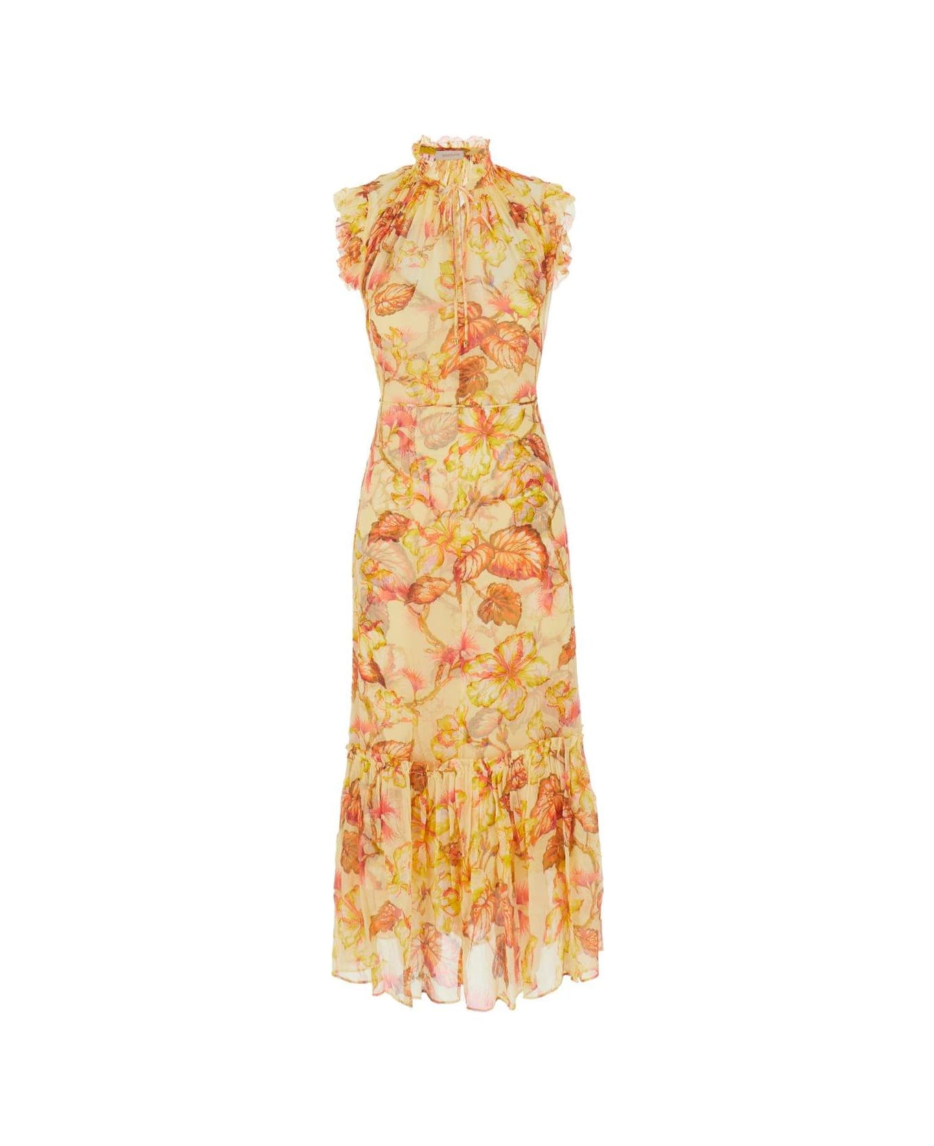 Zimmermann Crinkled Finish Floral-print Midi Dress - Giallo ワンピース＆ドレス
