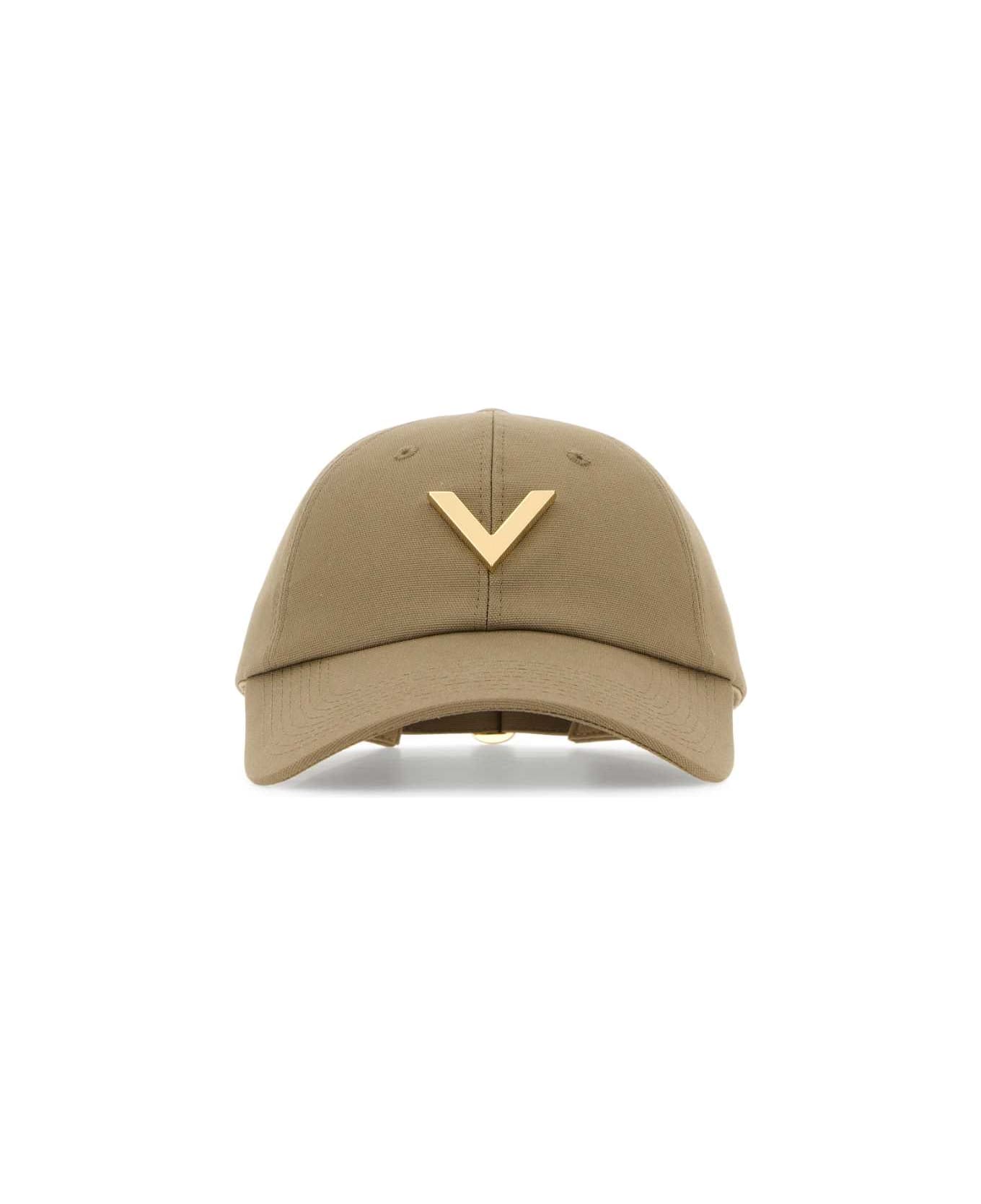 Valentino Garavani Sage Green Stretch Cotton Baseball Cap - BEIGE 帽子