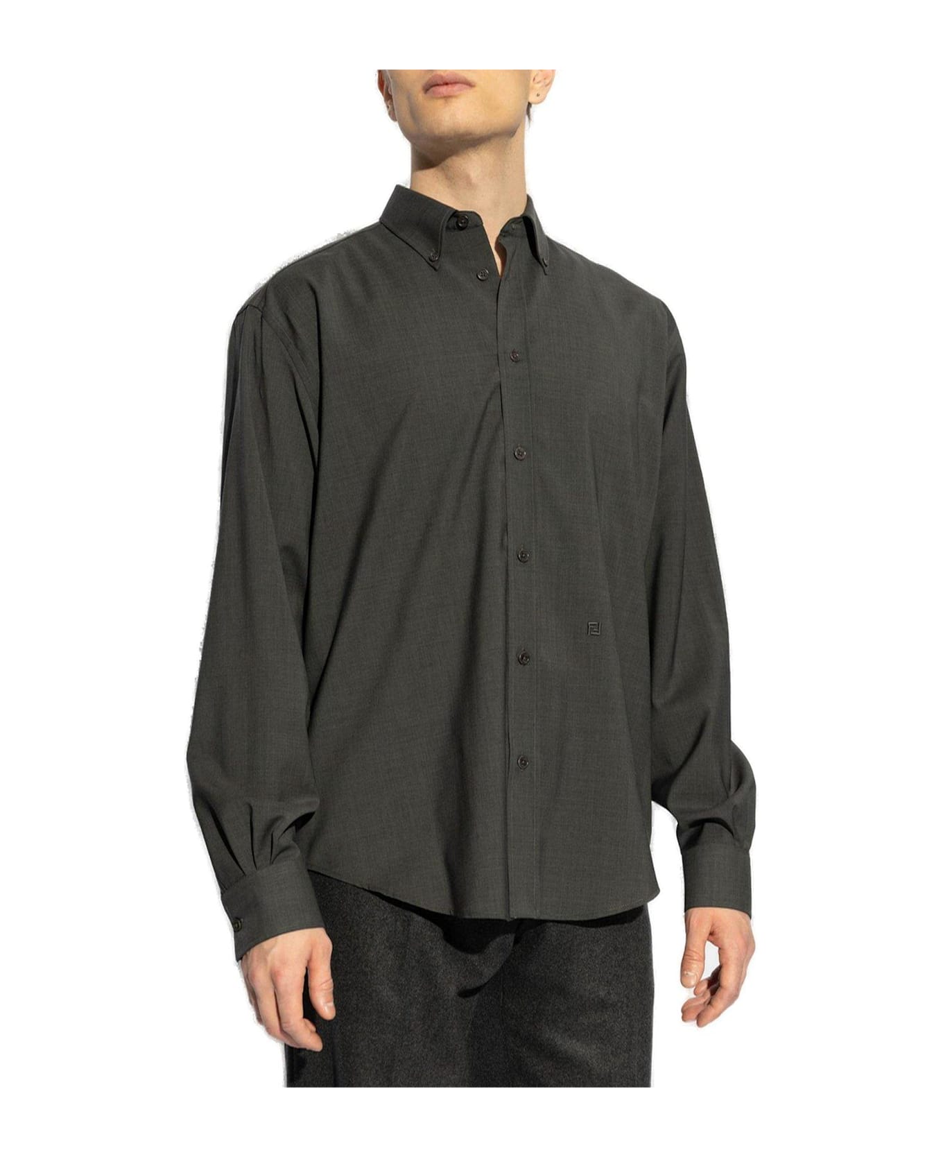 Fendi Long Sleeved Buttoned Shirt - Flannel