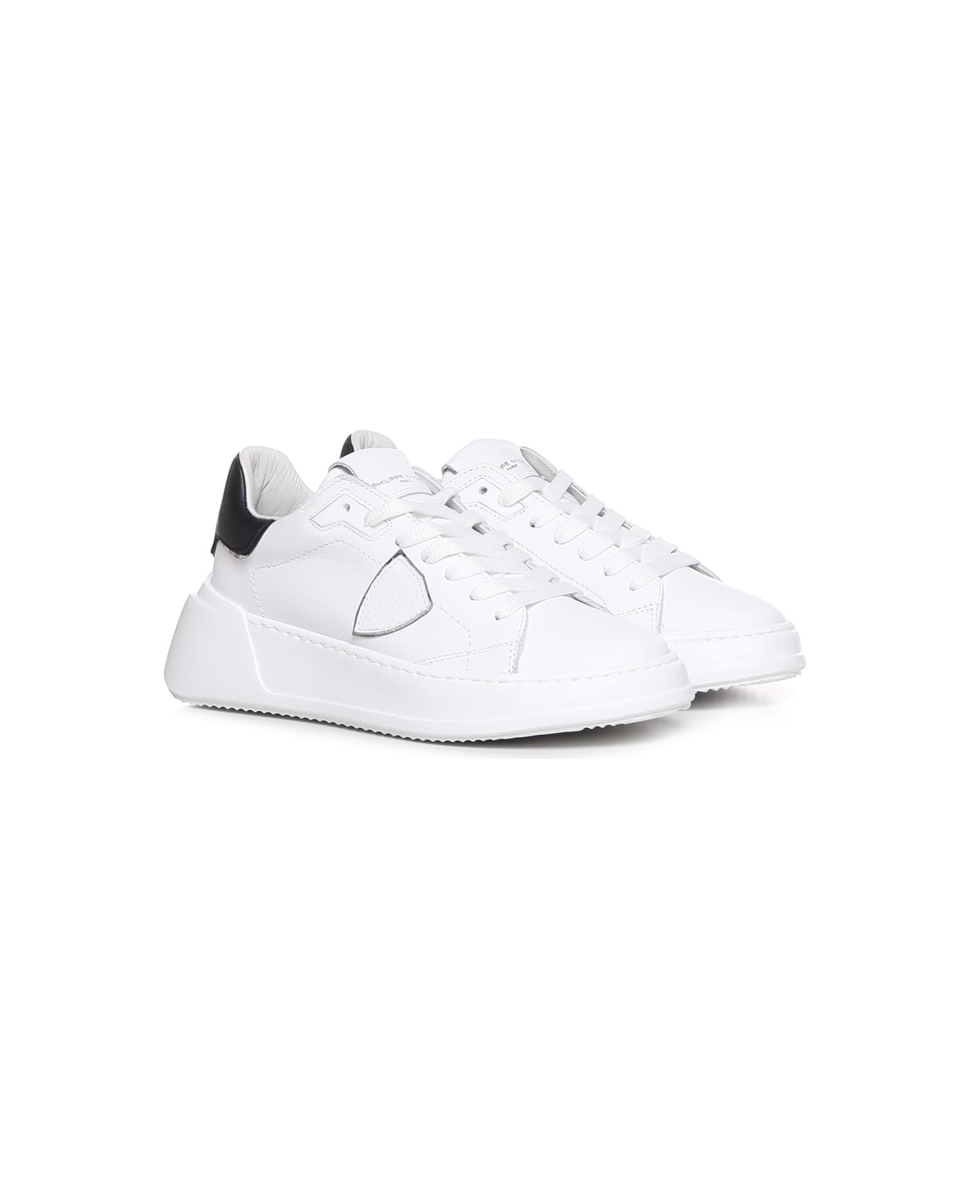 Philippe Model Temple Sneakers - Veau_blanc noir
